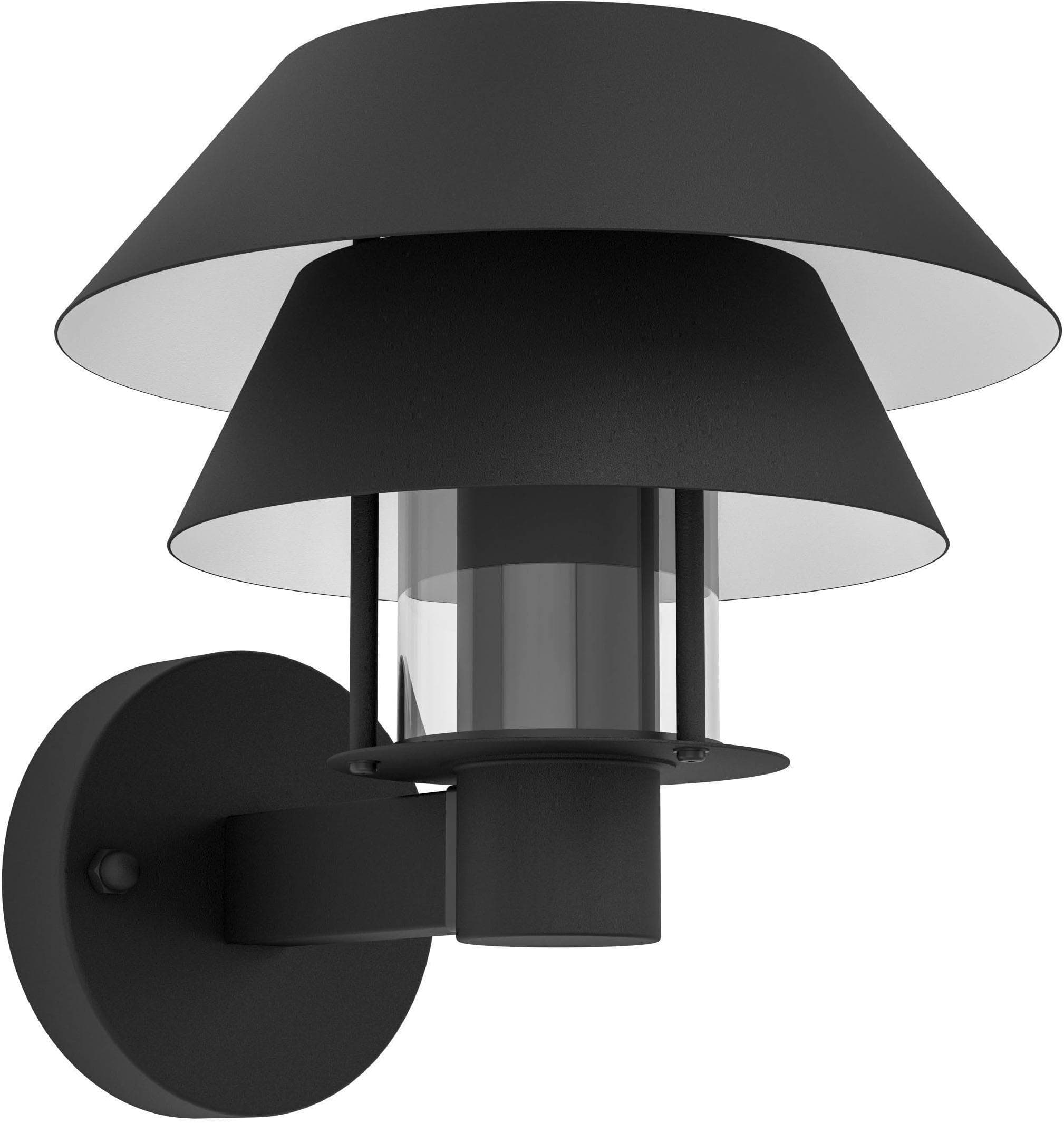 EGLO Wandleuchte Chiappera Außenbeleuchtung Schwarz Metall E27 IP44