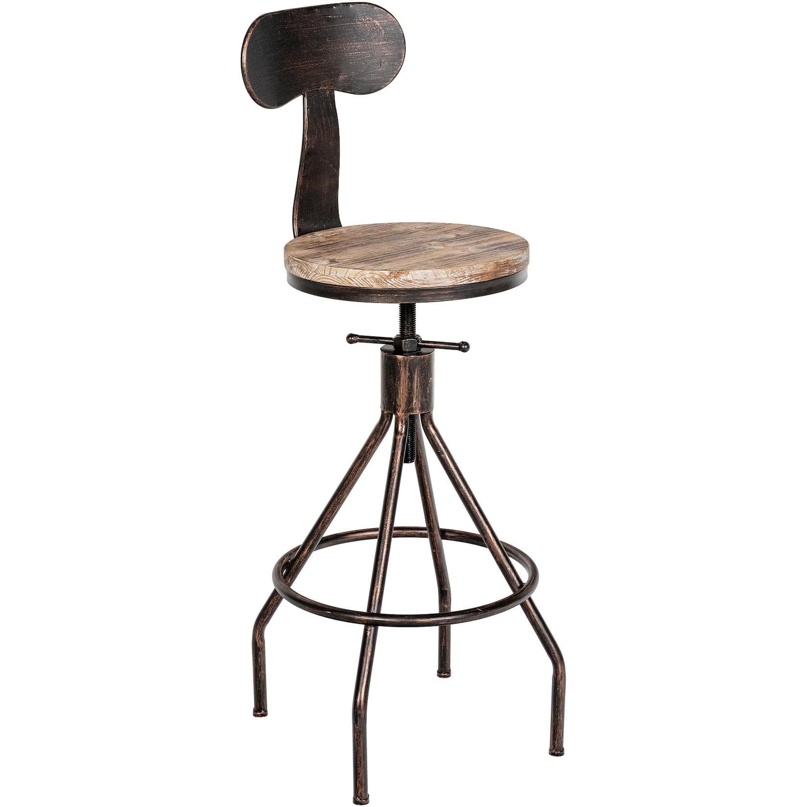 CLP Barhocker Hanam Industrial-Look Höhenverstellbar mit Holz und Metall