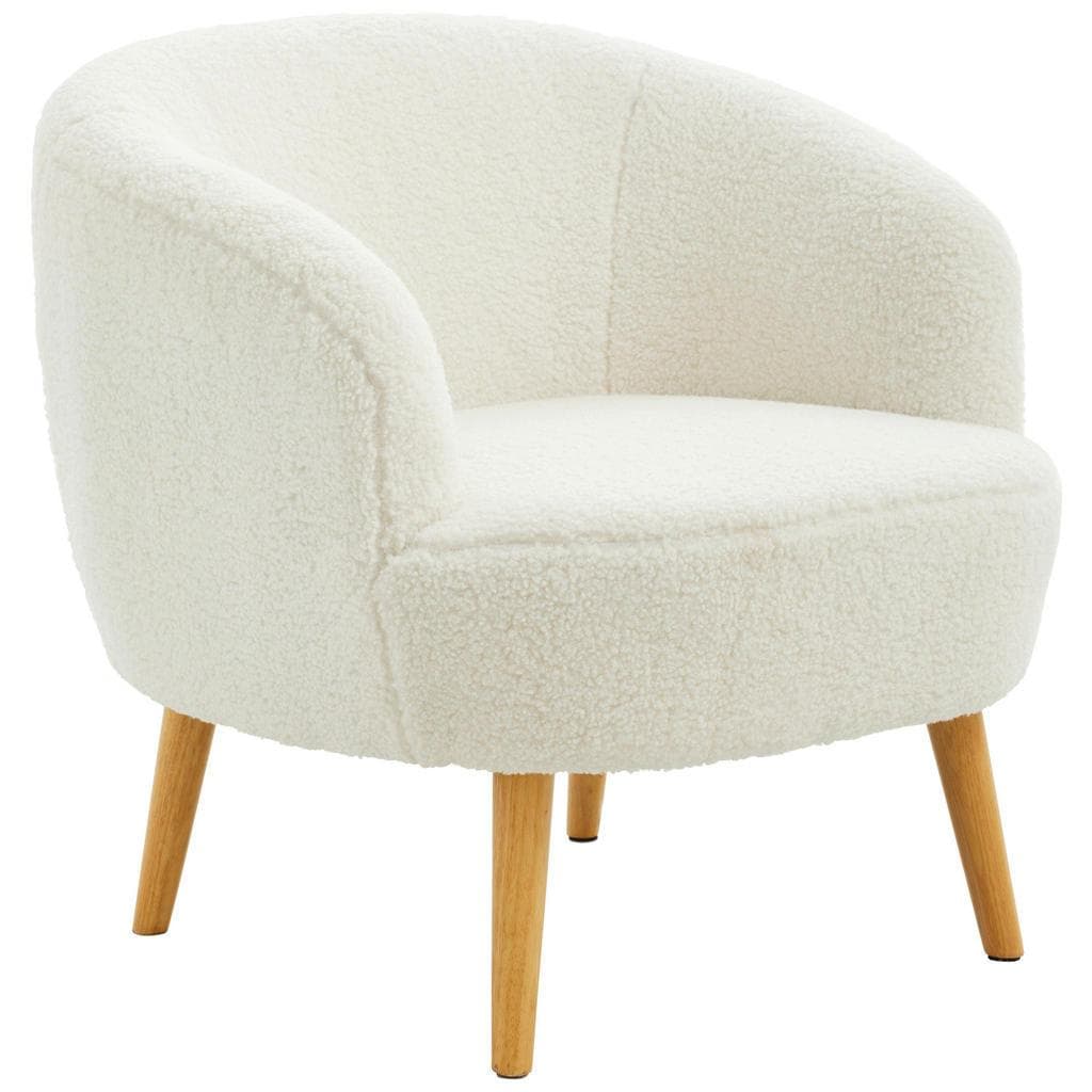 Livetastic Sessel Weiß Bouclé-Oberfläche