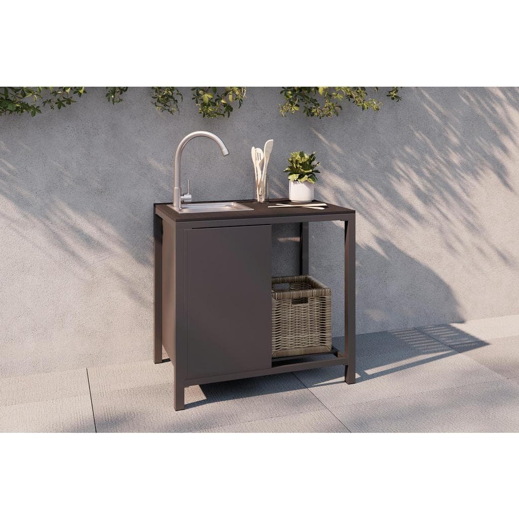 Ambia Garden Outdoor Spüle Anthrazit Metall Kunststoff