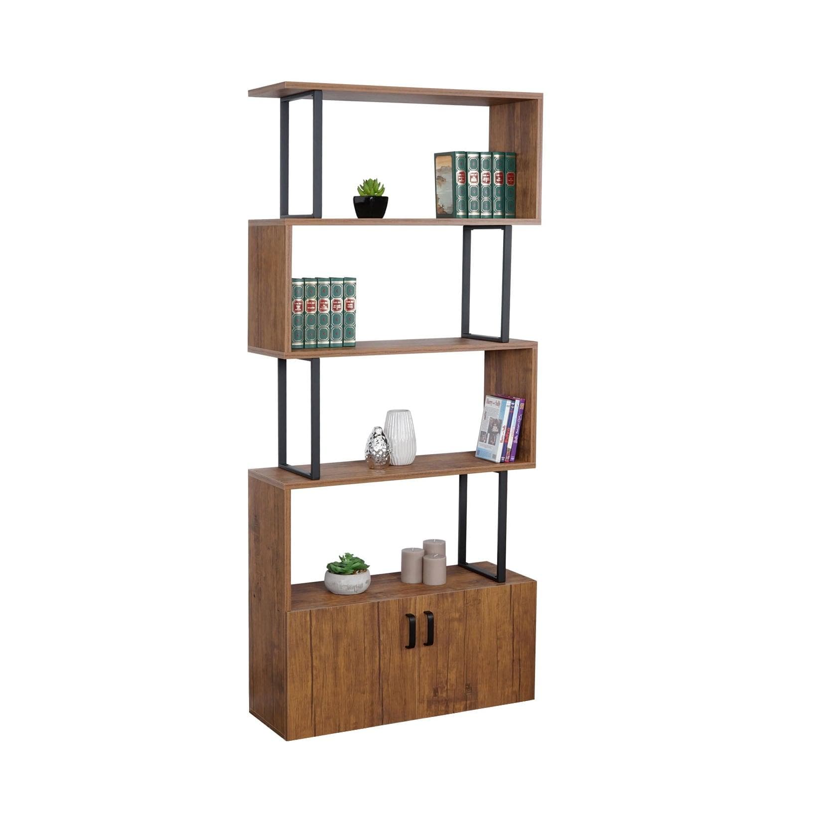 Bücherregal MCW-A27 Wildeiche-Optik 3D-Struktur