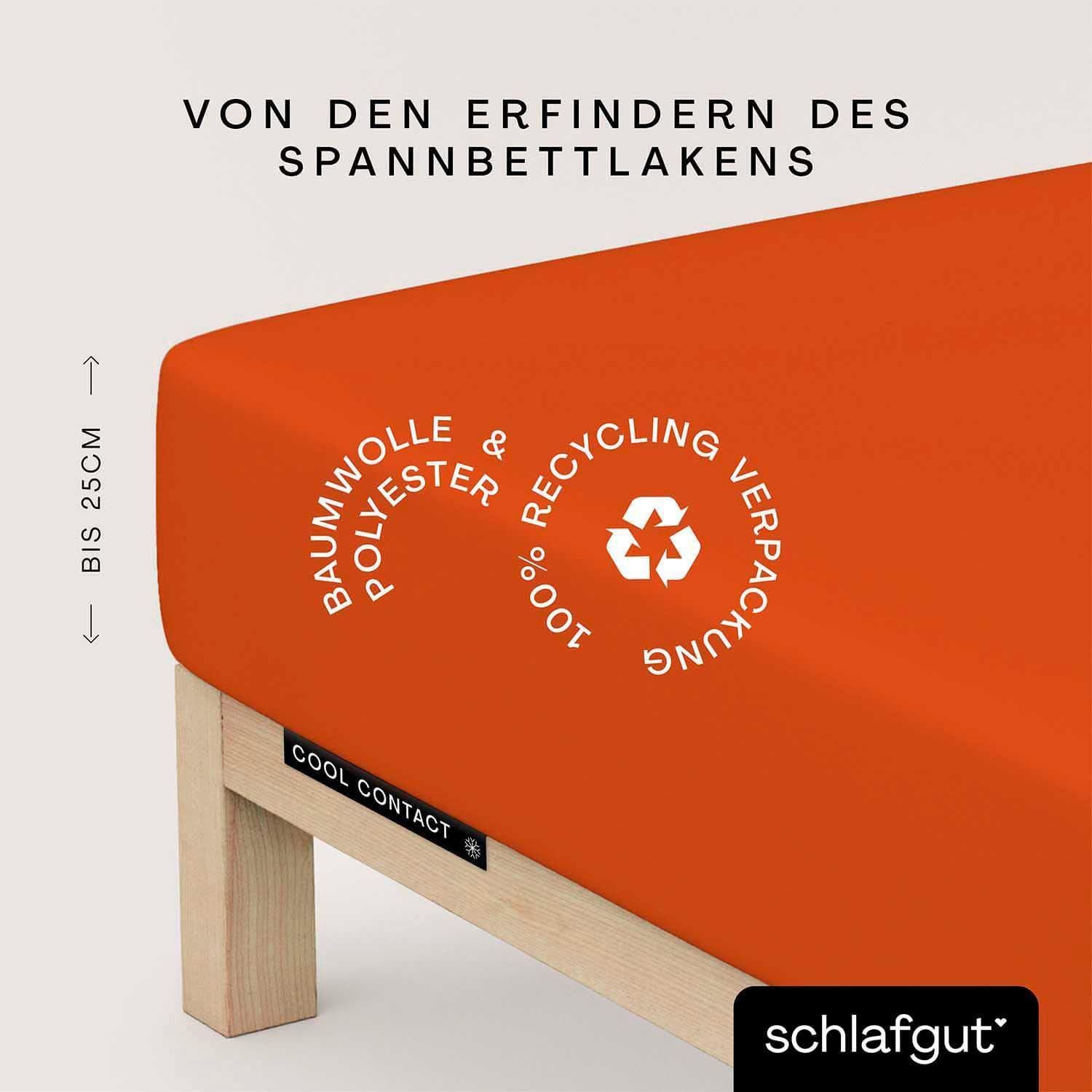 SCHLAFGUT Spannbettlaken Cool Contact Rot Microfaser
