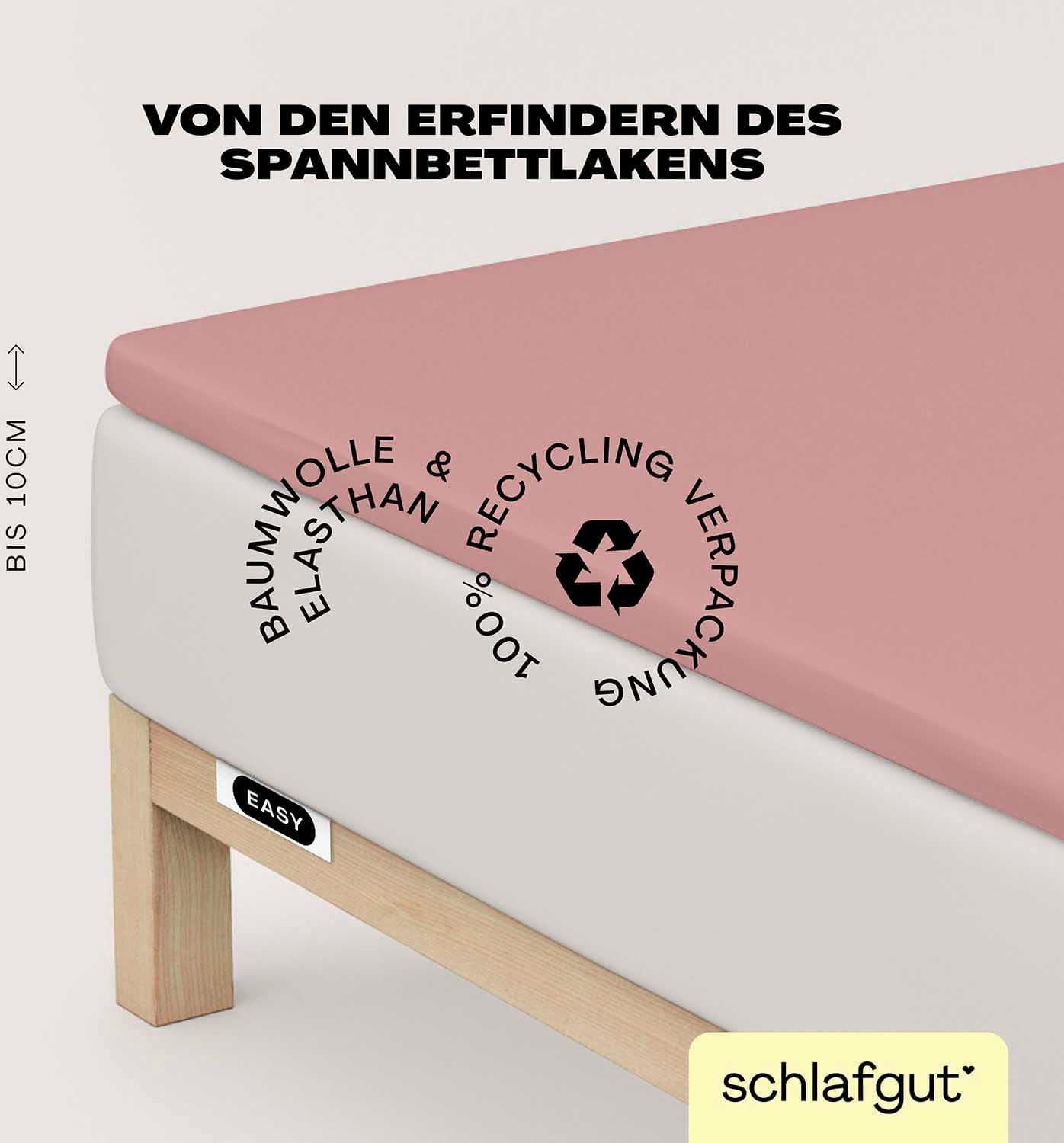 Schlafgut Spannbettlaken Jersey Elasthan Topper Lila