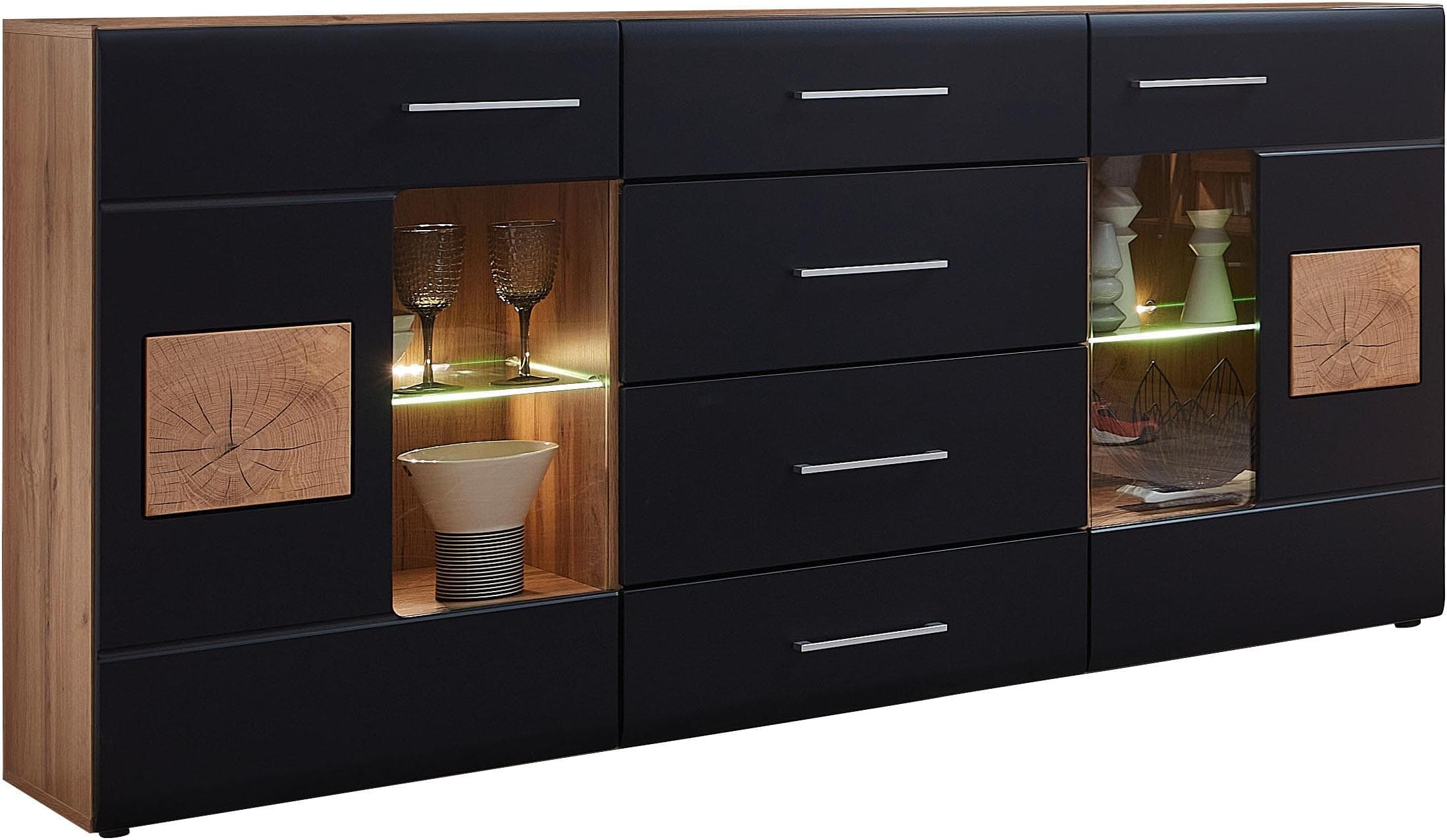 INNOSTYLE Sonate Sideboard Schwarz mit LED-Beleuchtung
