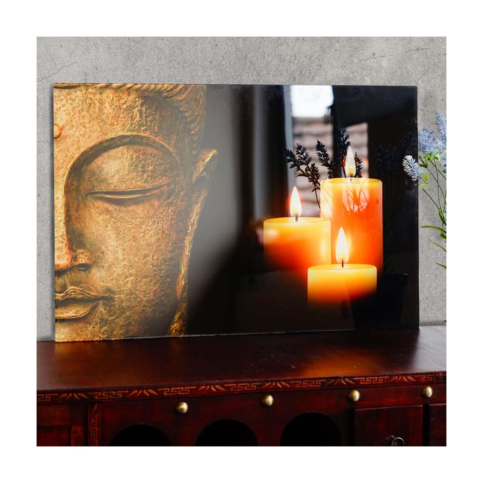 Glasbild T117 Wandbild Buddha 40x60cm
