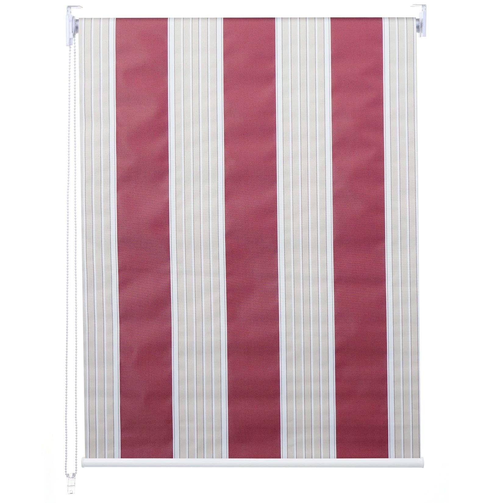 MCW Seitenzugrollo Verdunkelung blickdicht rot/weiß/beige
