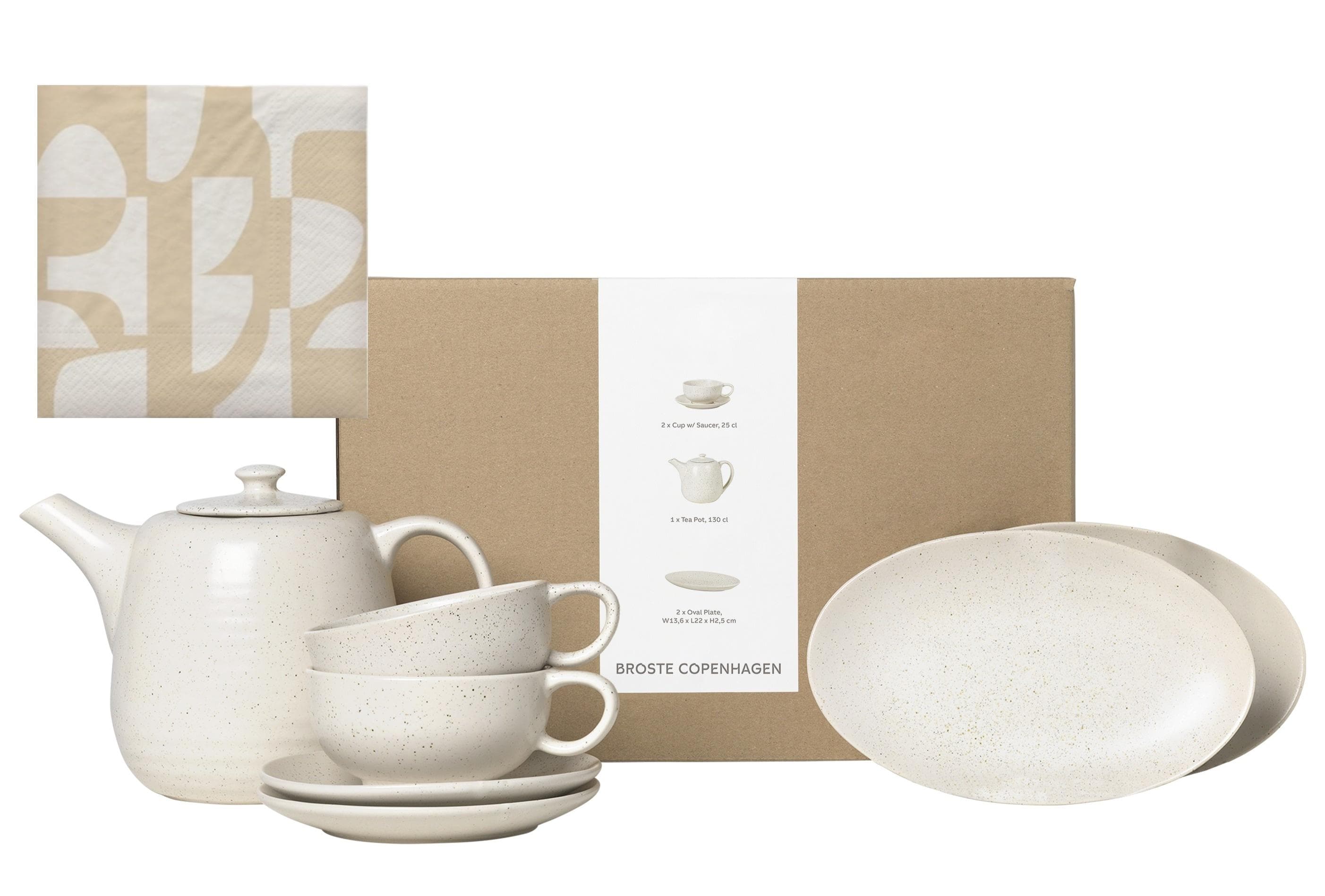 Teeservice BROSTE COPENHAGEN Nordic Vanilla Cream 8-tlg. Keramik