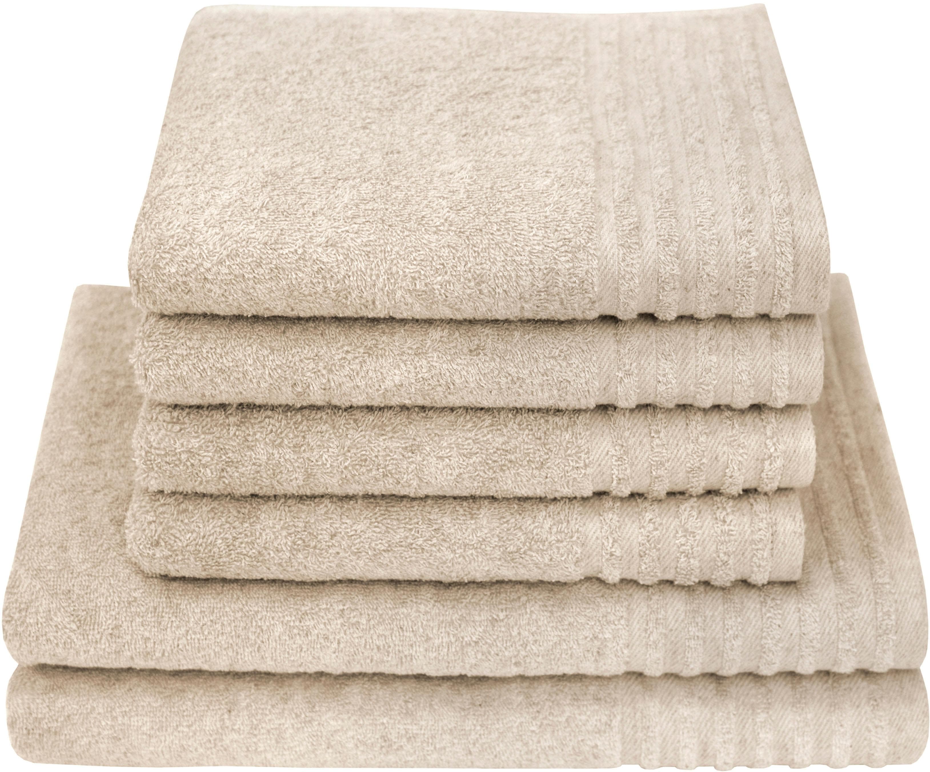 DYCKHOFF Handtuch Set Deep Harmony Energy 6-tlg. Beige Frottier Hanf