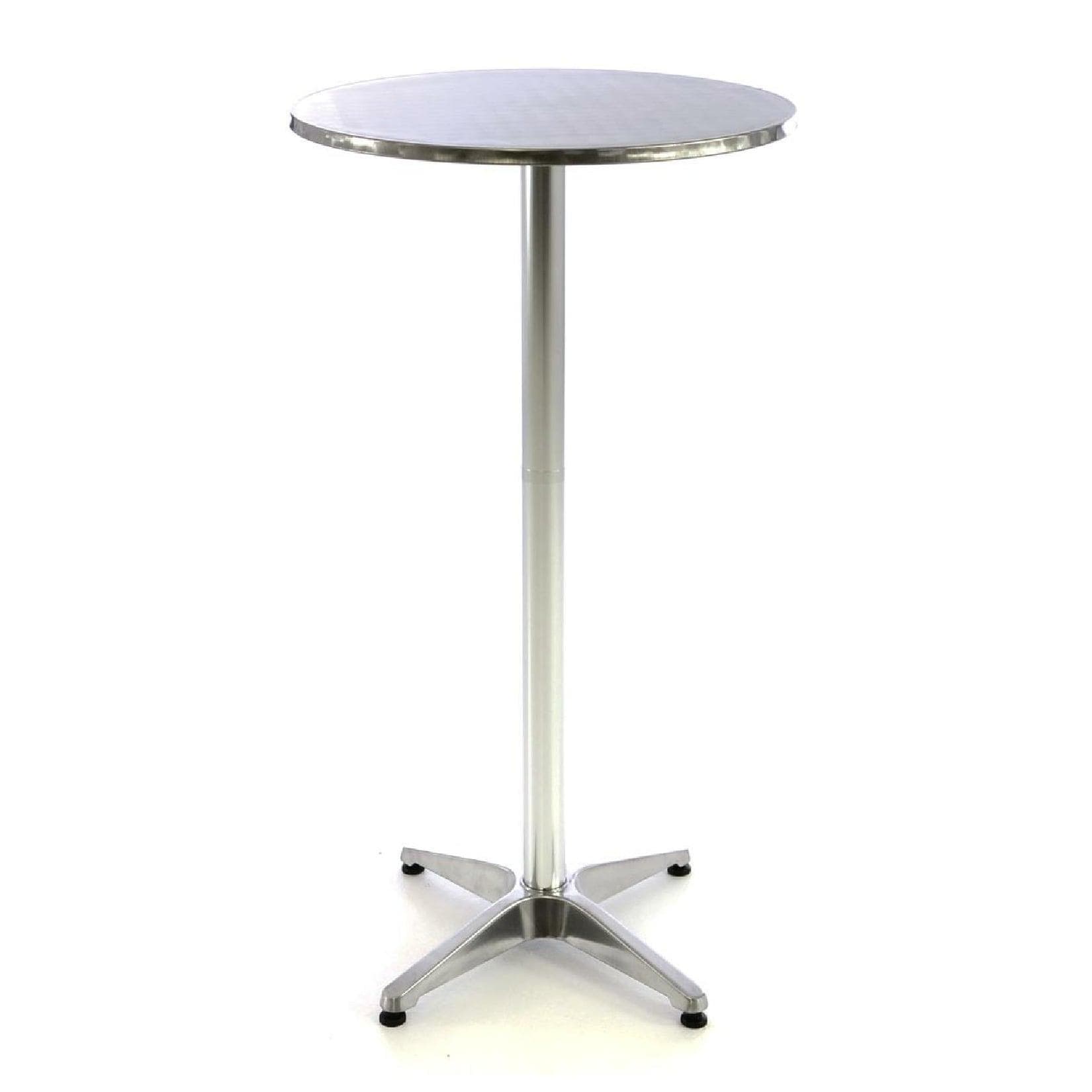 VCM Stehtisch Bistrotisch Klappbar Edelstahl Aluminium Silber