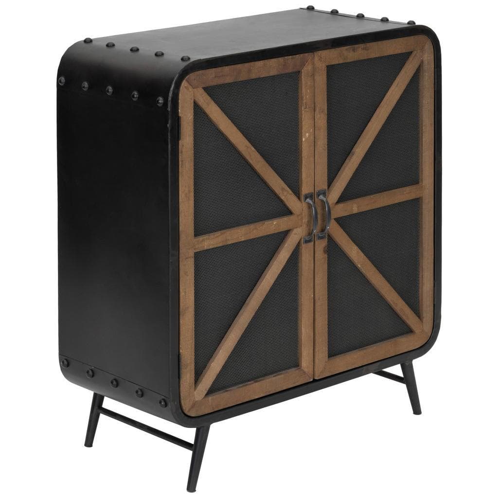 Livetastic Kommode Natur Schwarz Metall Tanne Massiv 2 Fächer