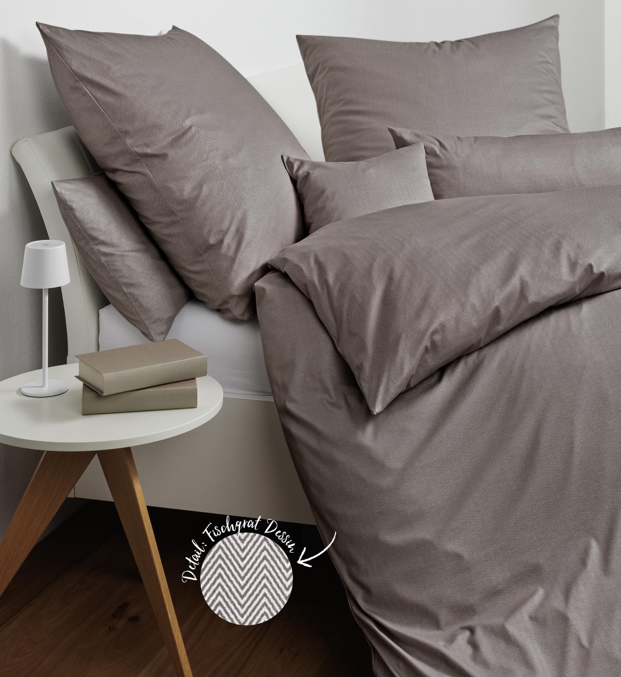 JANINE Interlock-Jersey Bettwäsche Set Braun 155x220cm