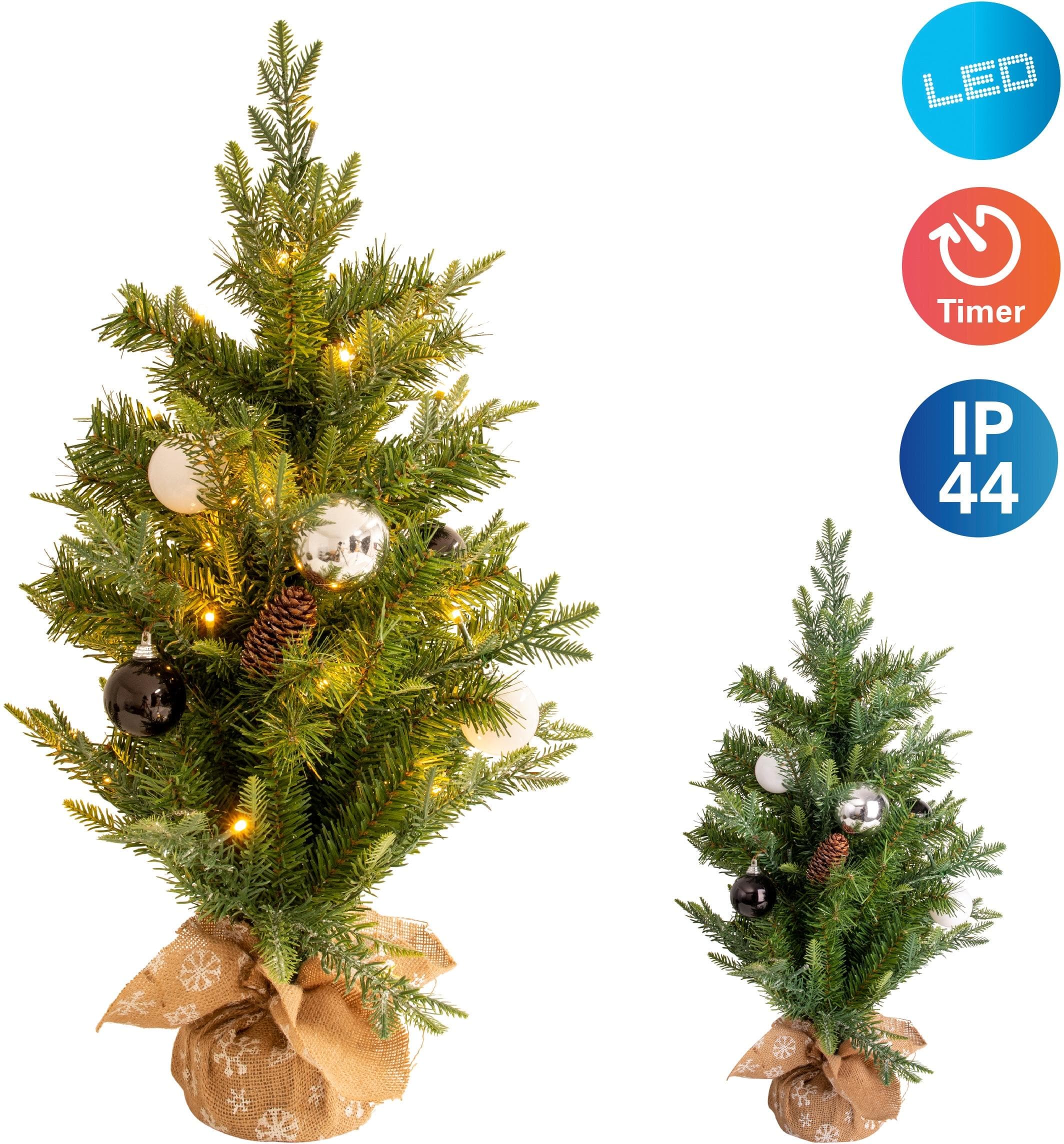 NÄVE LED Weihnachtsbaum Grün Außen IP44 Timer