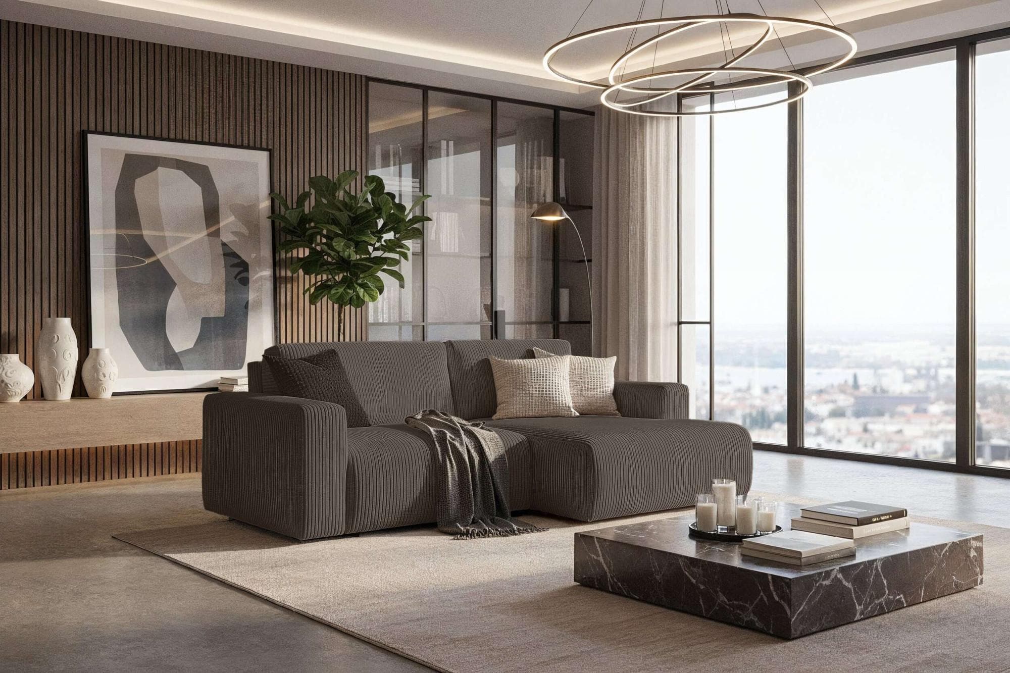Schlafsofa HOME AFFAIRE Noord Cordstoff Wellenunterfederung