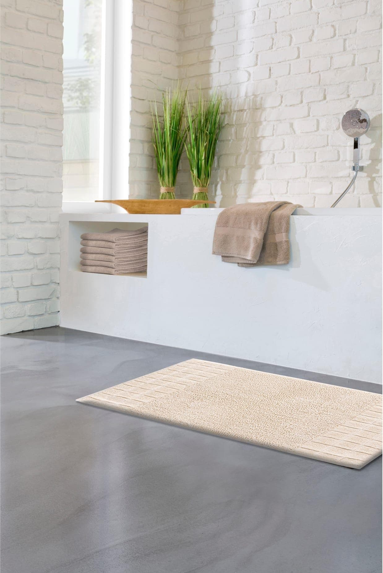 GRUND Badematte beige (natur) rechteckig 50x60cm 100% Baumwolle