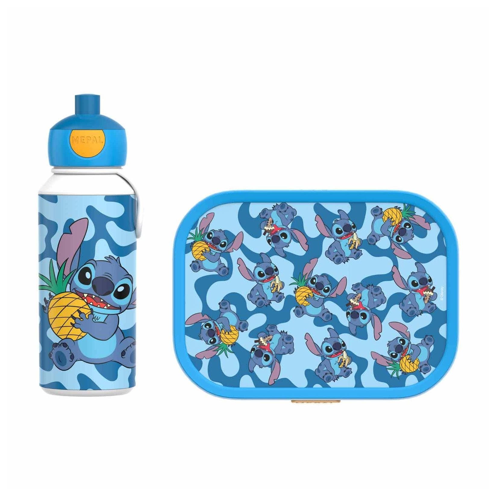 Mepal Lunchset Stitch Campus 2er Set Pop-up Trinkflasche + Brotdose