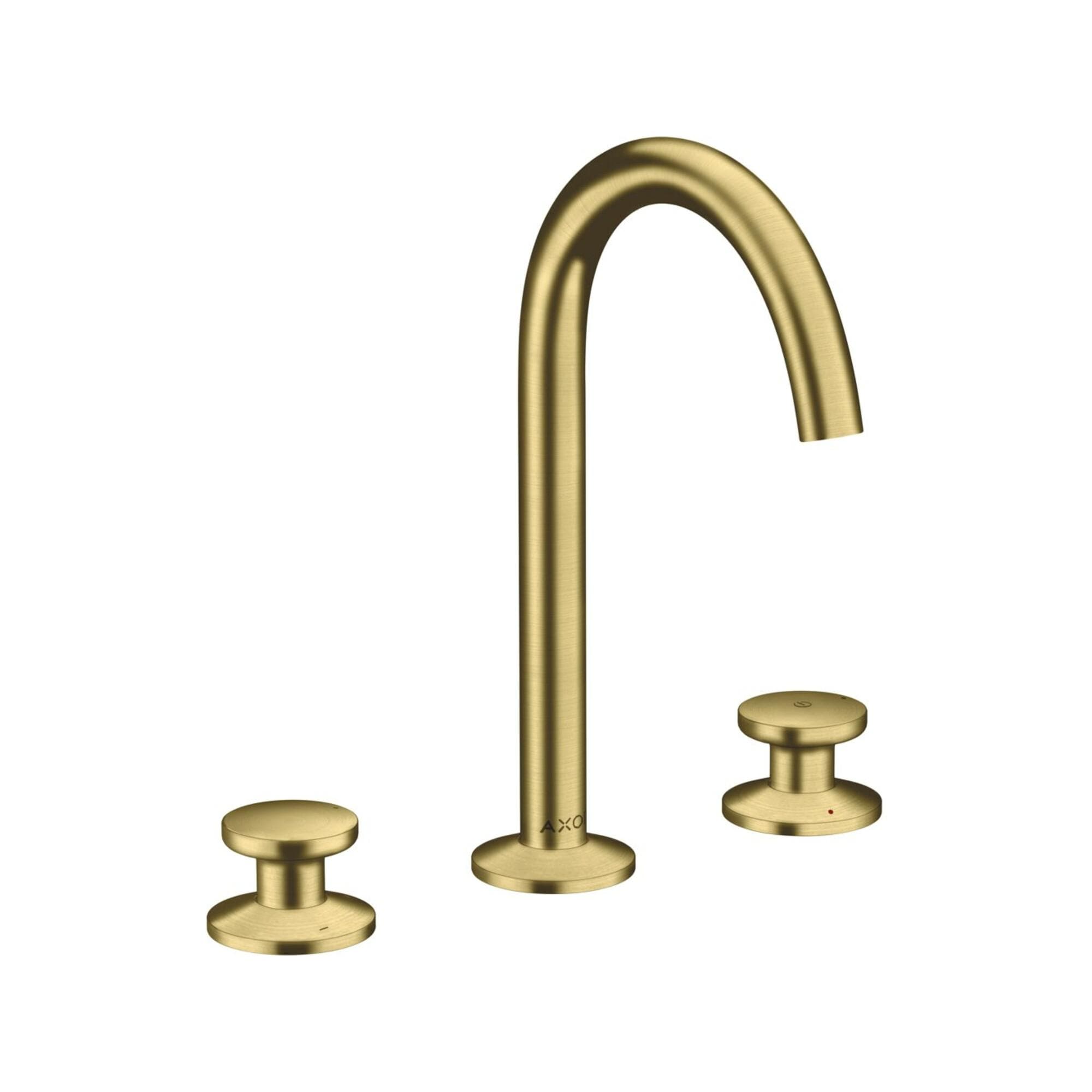 Hansgrohe Axor One 3-Loch-Waschtischarmatur 48070950 Ausladung 140mm, mit Push-Open-Ablaufgarnitur, brushed brass