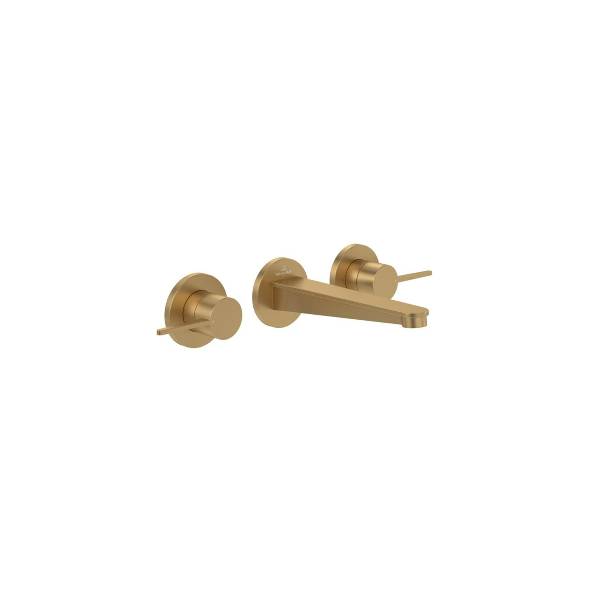 Villeroy und Boch Conum Dreiloch-Waschtischarmatur TVW12700200076 Brushed Gold Wandmontage
