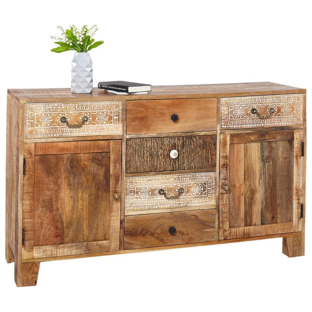 Landscape Sideboard Shabby Chic Massivholz 2 Fächer 6 Schubladen