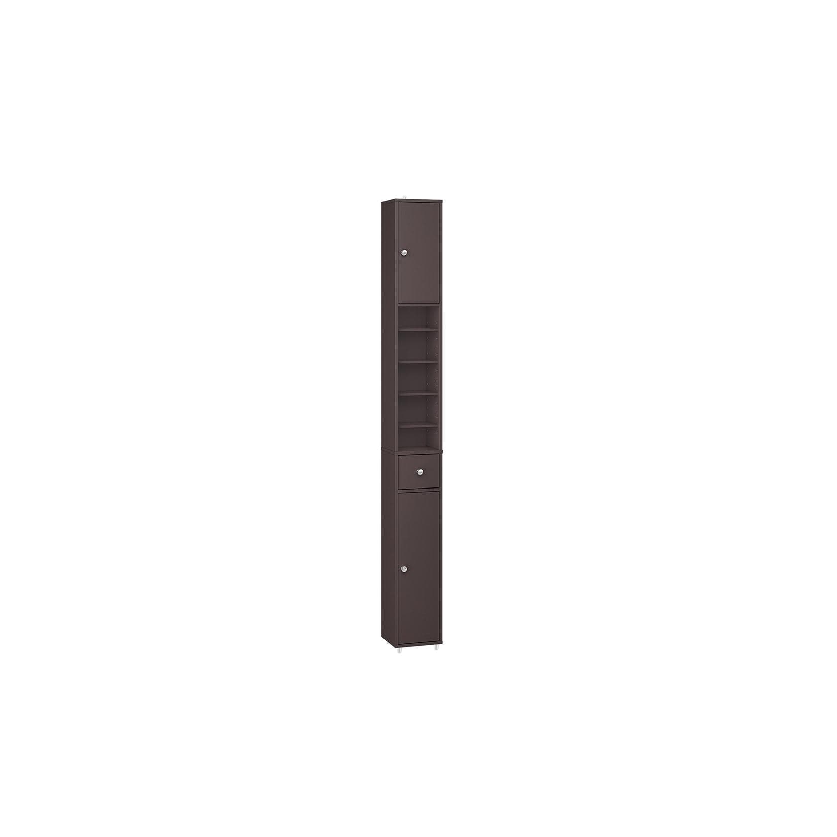 SoBuy Badezimmer-Hochschrank Braun 1 Schublade
