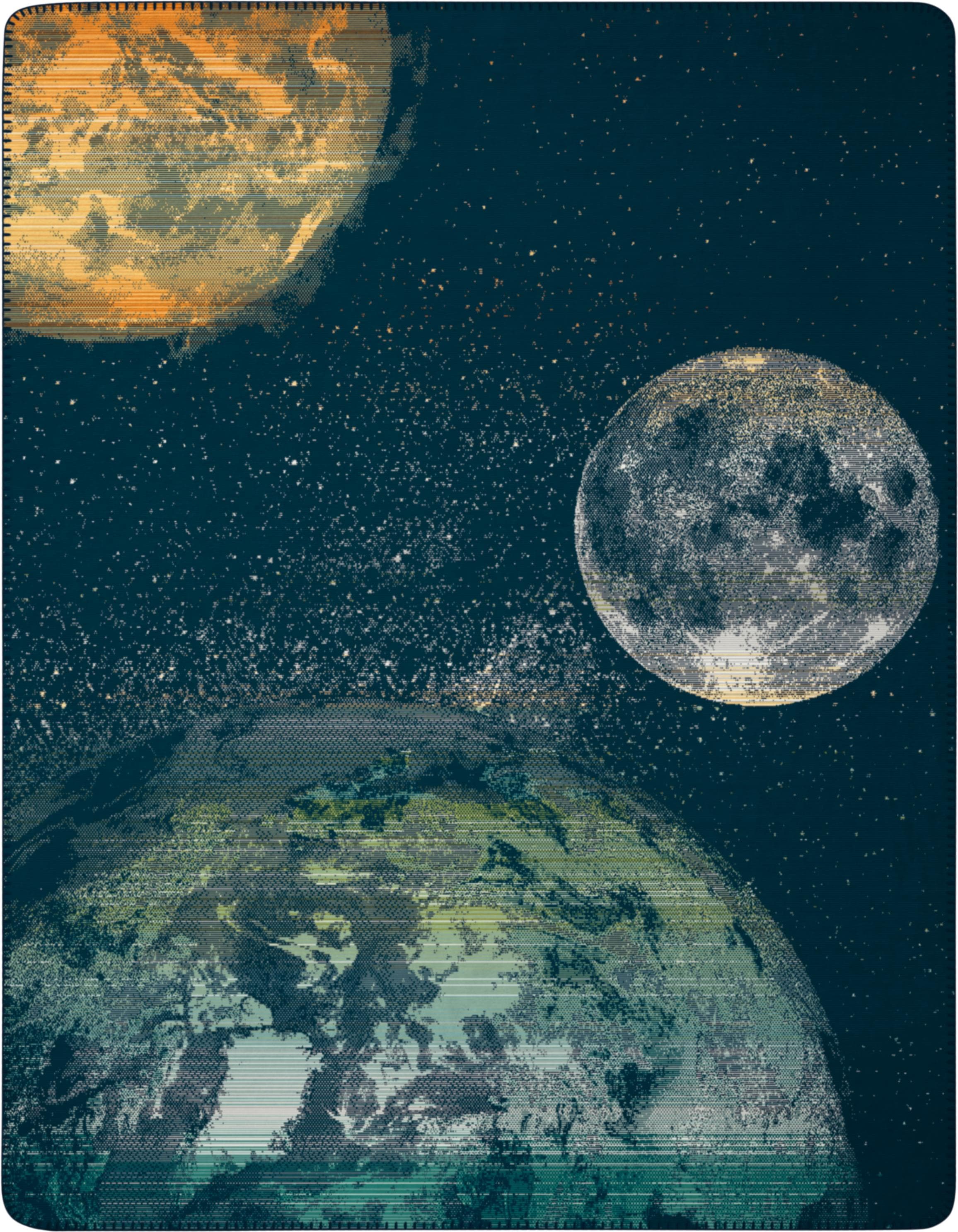 Biederlack Wohndecke Cosmos Blau 150x200cm Baumwolle Polyacryl Polyester