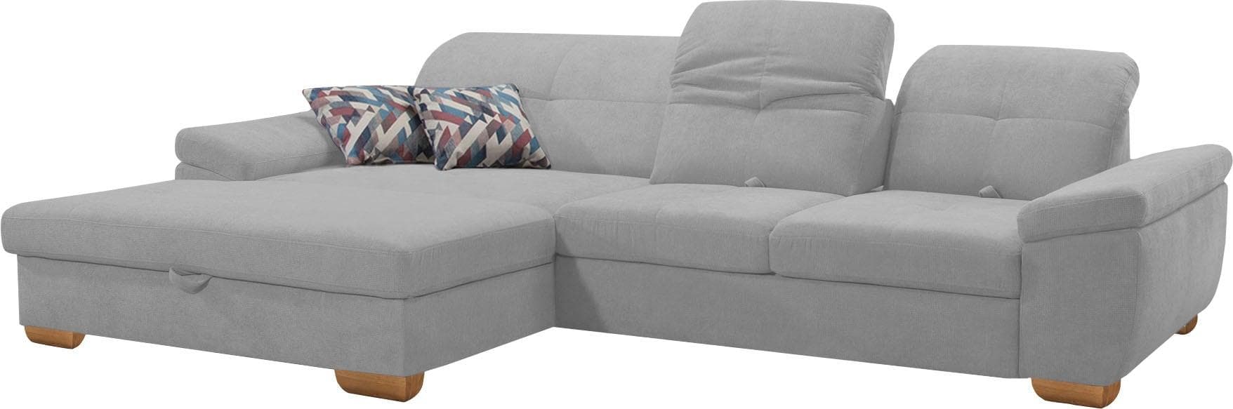 Ecksofa ALINA Nadira Grau 10-fach verstellbar Recamiere links