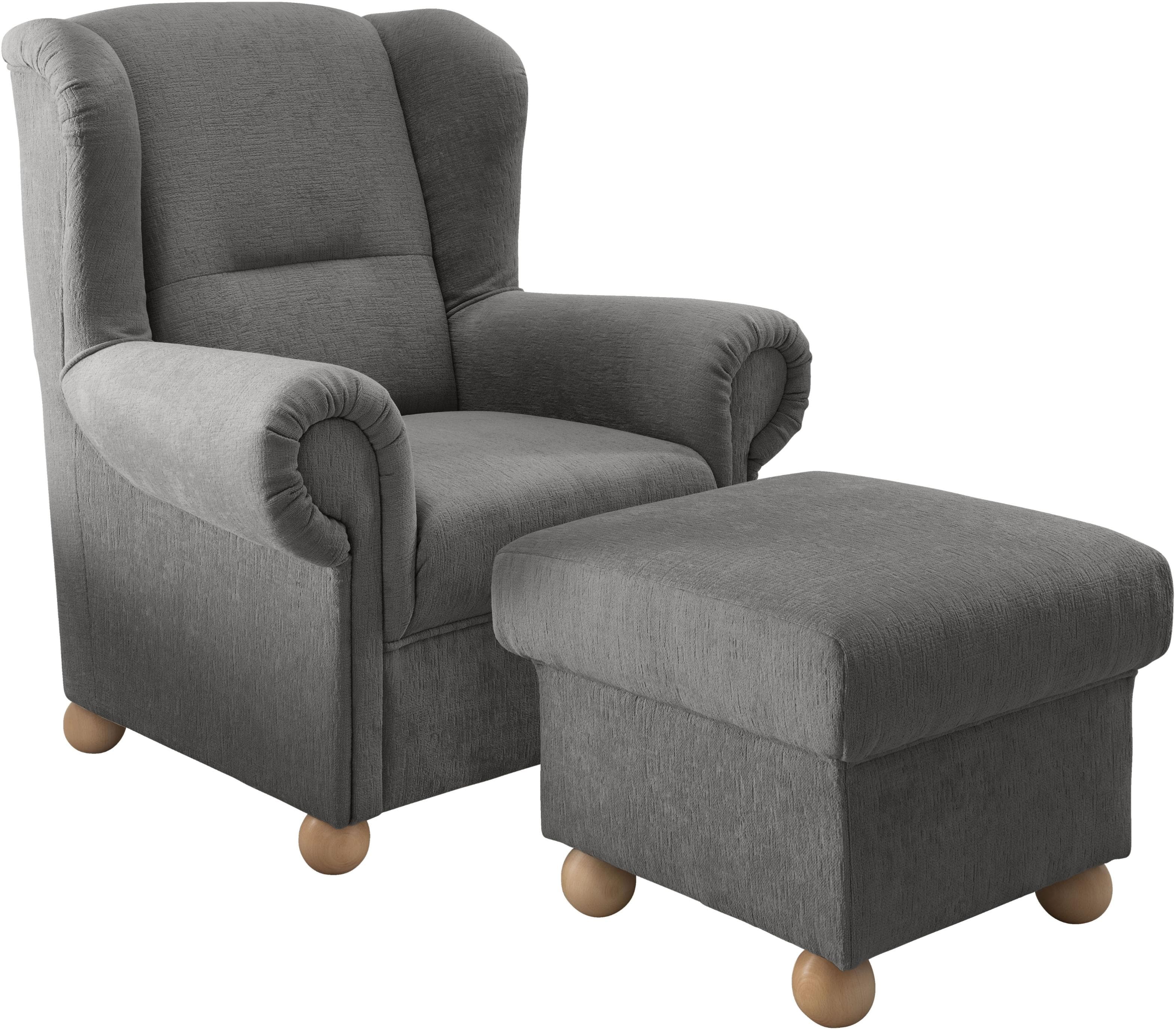 Polstergarnitur Torello grau-braun Microfaser Home Affaire