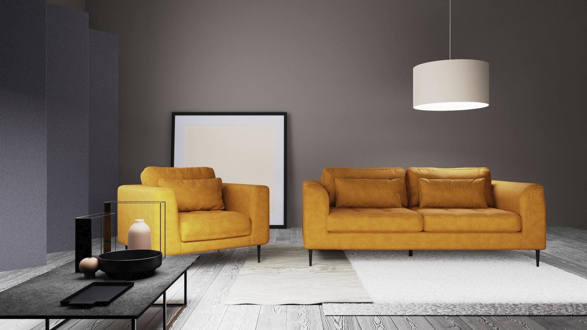 Trendmanufaktur Loungesessel Luzi Modern Golden Orange