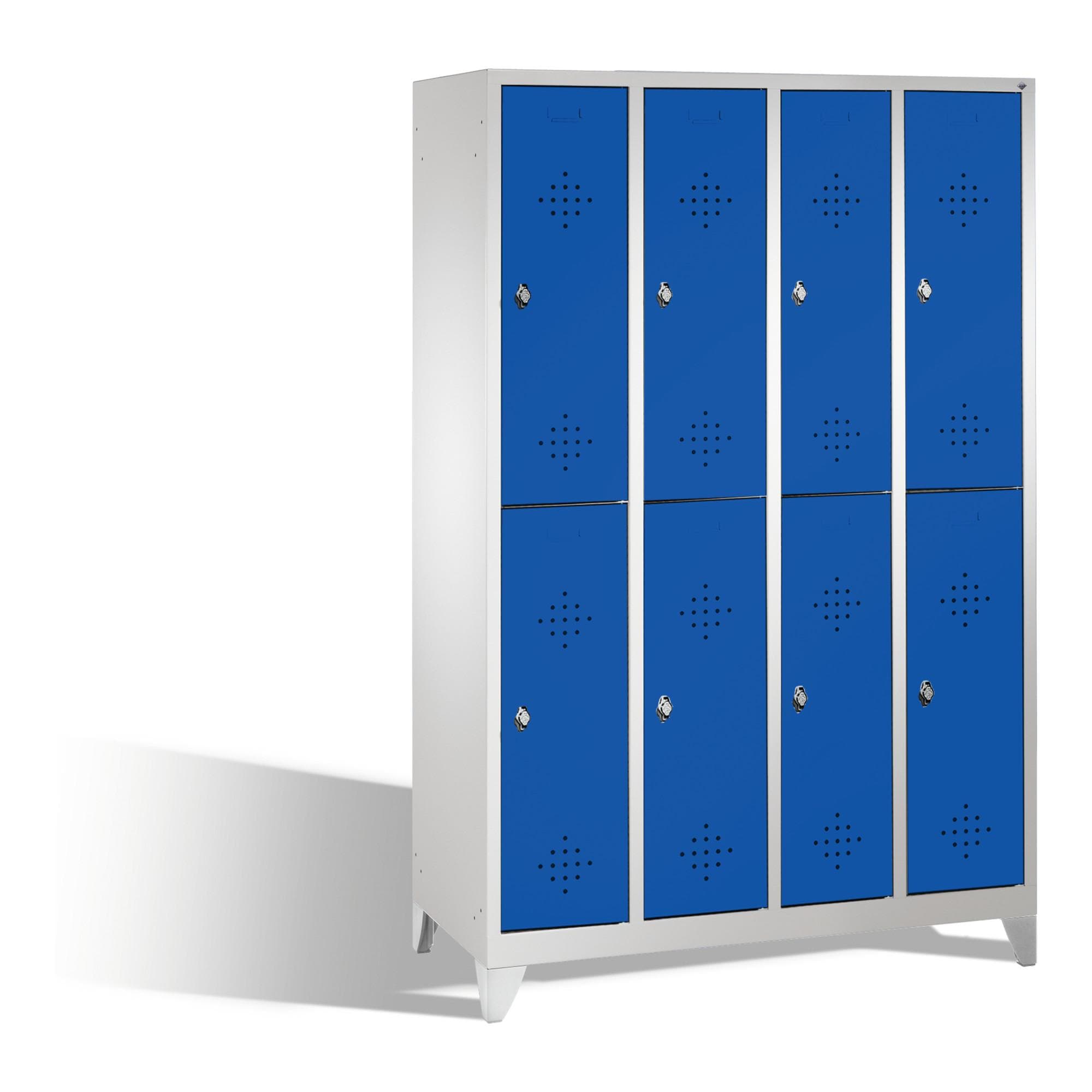 C+P Doppelstockspind Classic 8 Fächer Stahl-Garderobenschrank
