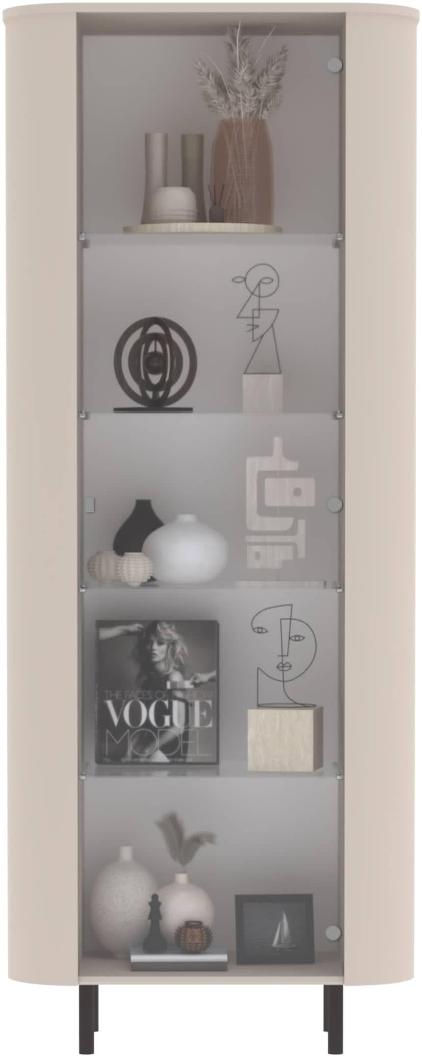 INOSIGN Vitrine Lido Standvitrine 200 cm hoch 1 Tür Glasvitrine Vitrinenschrank