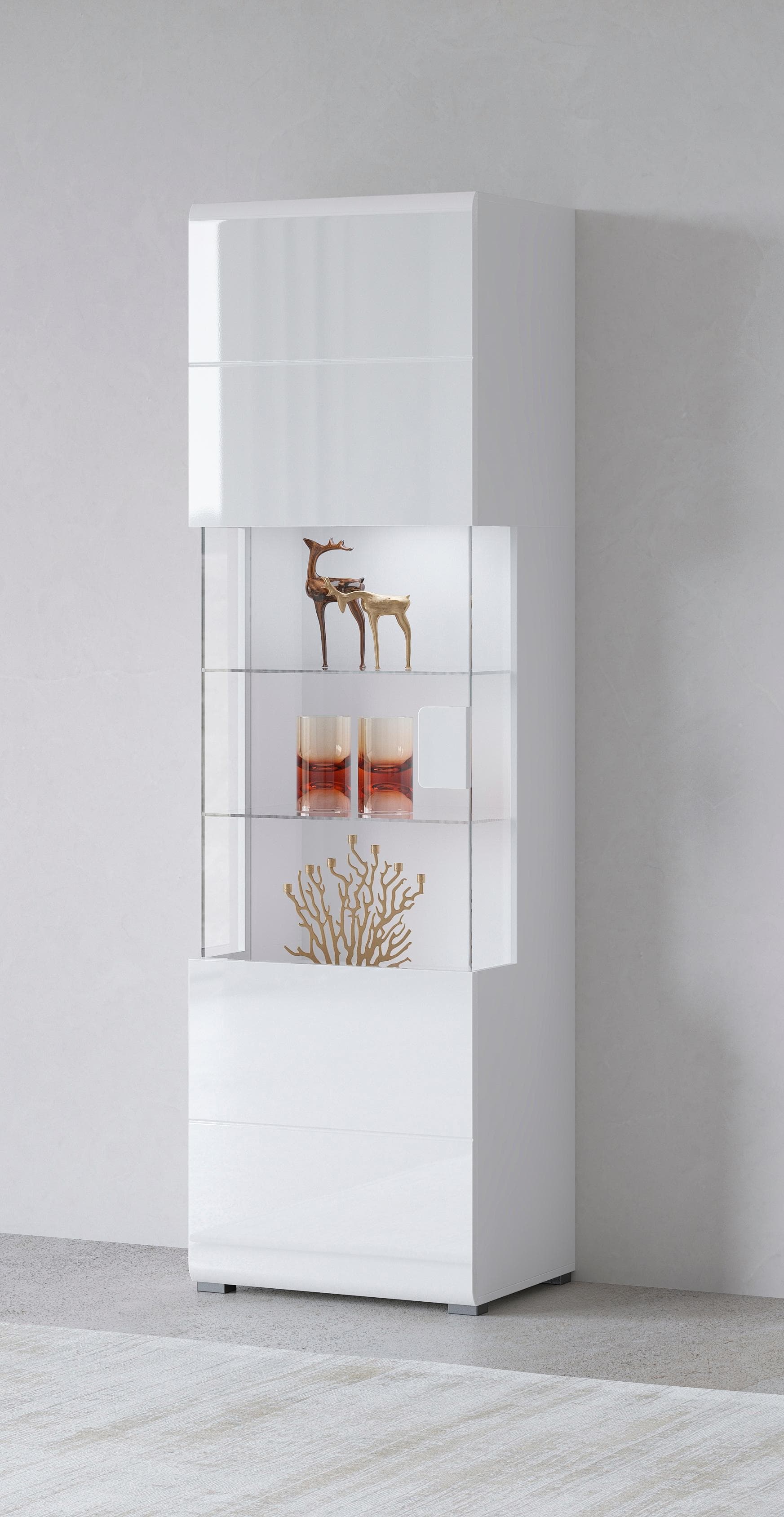 OTTO HOME Vitrine Toledo Weiß Hochglanz Glasvitrine