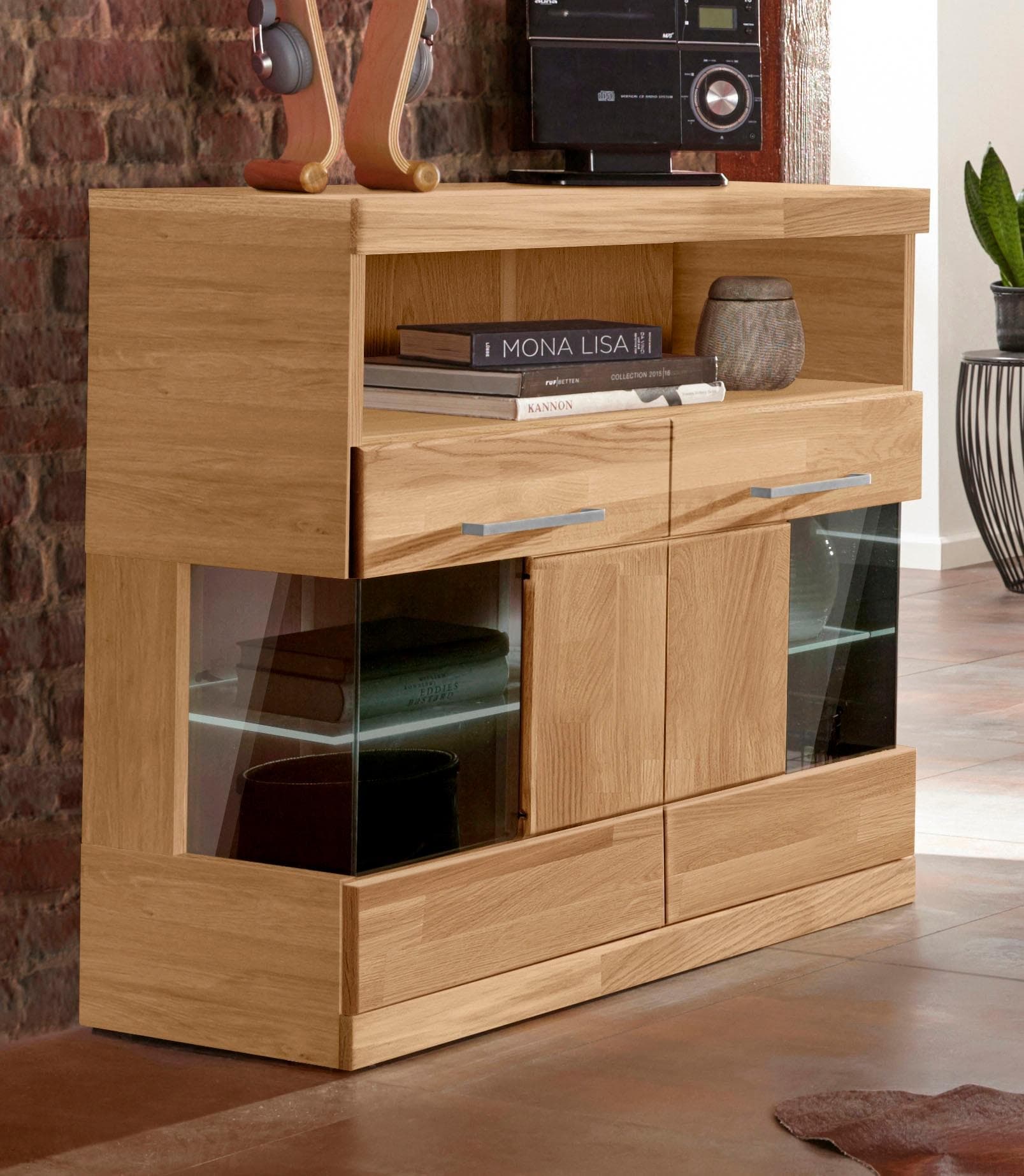 OTTO HOME Kommode Ribe 85cm Eiche Massivholz Fronten