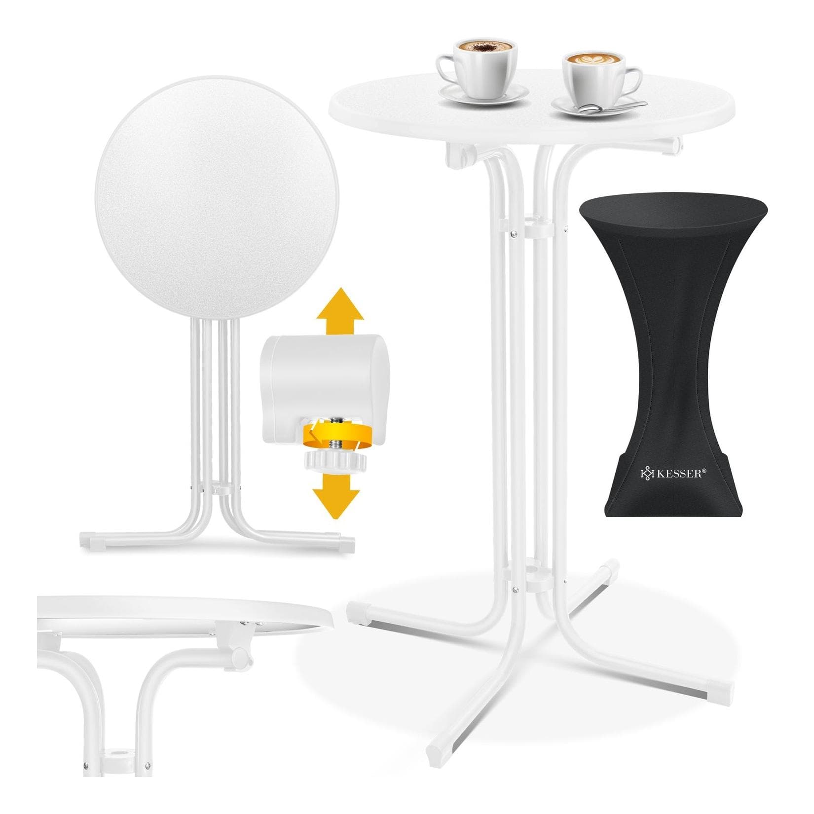 KESSER® Gastro Stehtisch klappbar - Gastronomie Bistrotisch rund - Wetterbeständiger Klapptisch