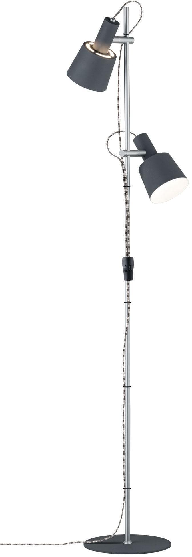 PAULMANN LED Stehlampe Haldar Grau Chrom 152cm E14