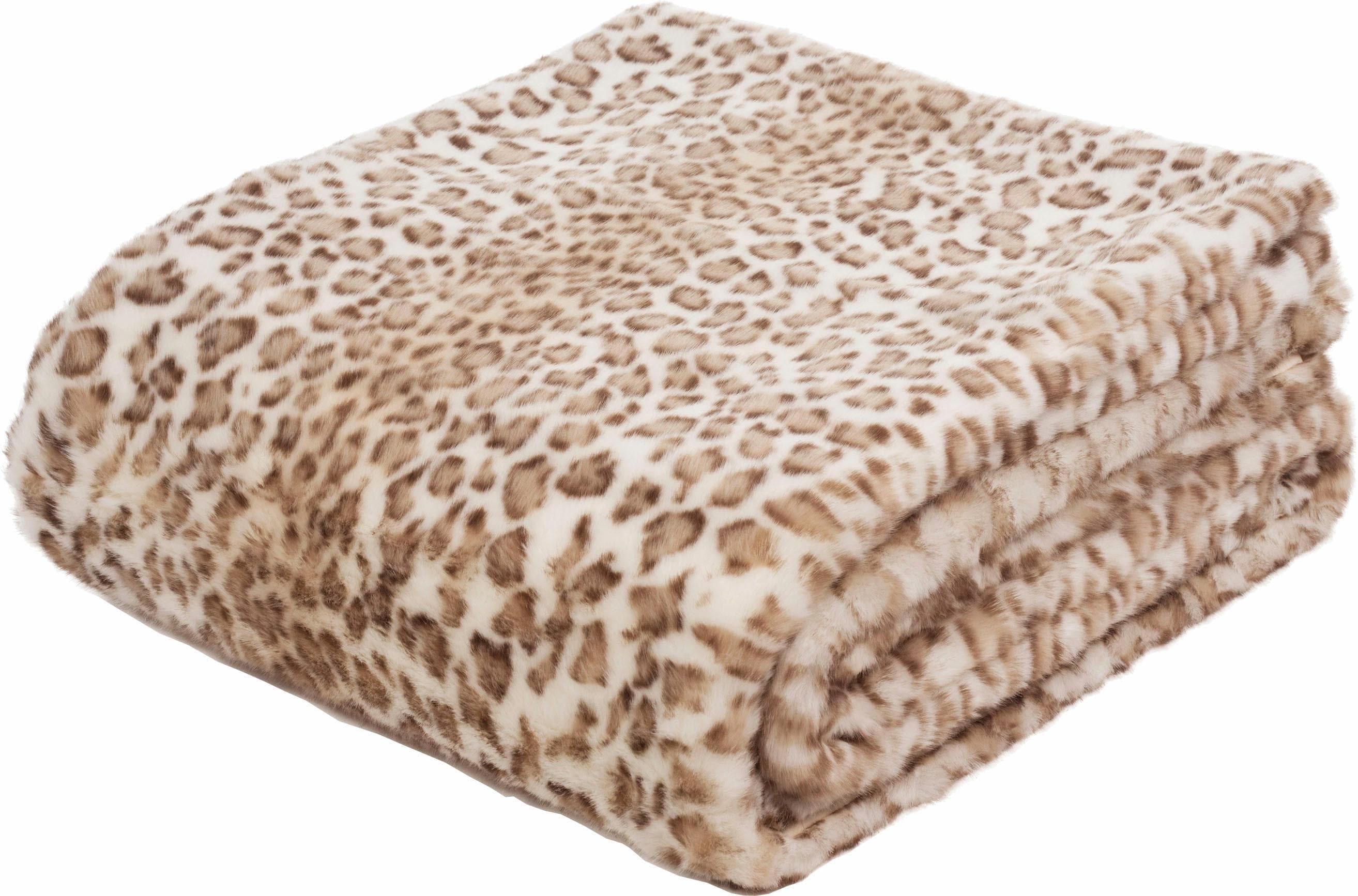 Gözze Wohndecke Leopard Weiß Kunstfaser Kuscheldecke
