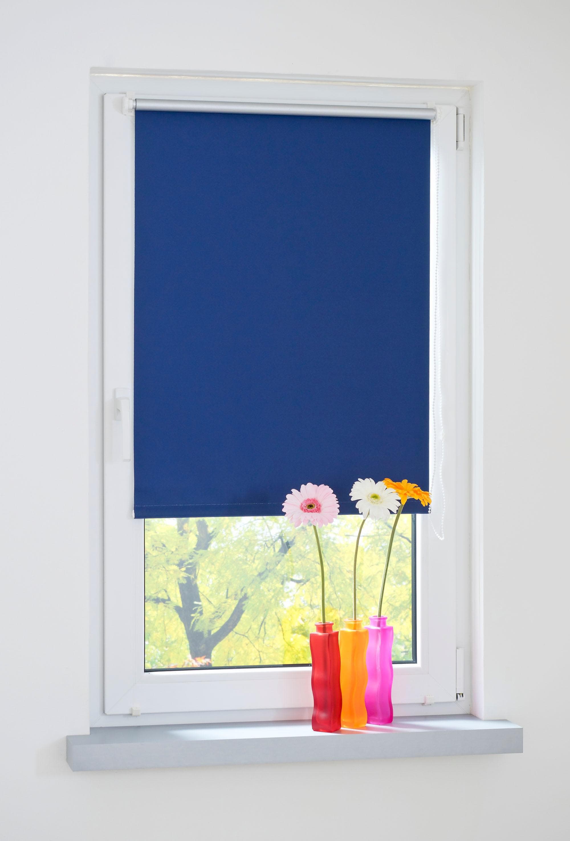 LIEDECO Seitenzugrollo Blau Klemmfix
