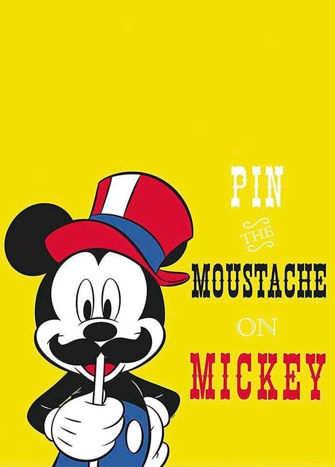 Bild KOMAR Mickey Mouse Moustache bunt Wandbild