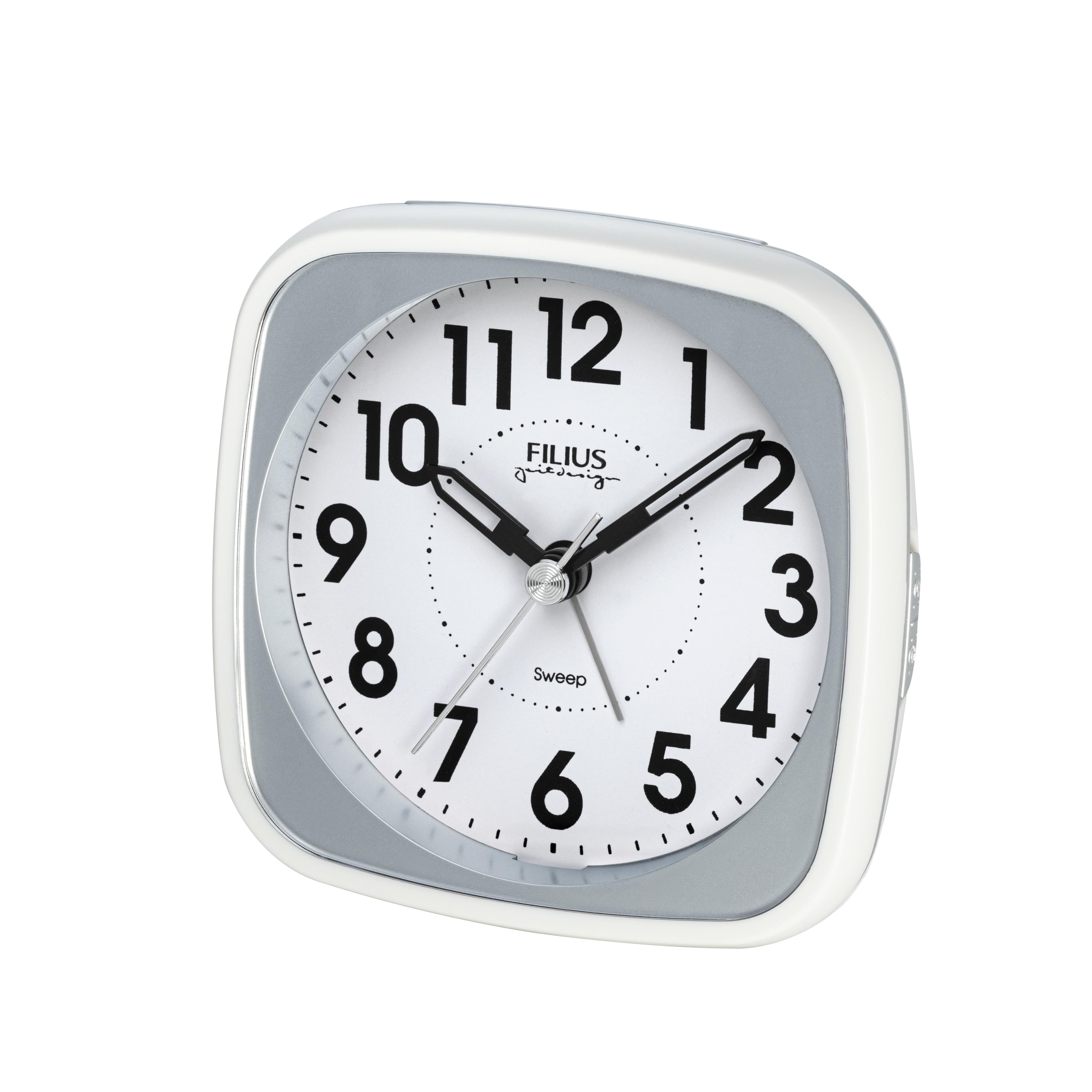 Quarzwecker FILIUS ZEITDESIGN weiß mit Beleuchtung und Snooze