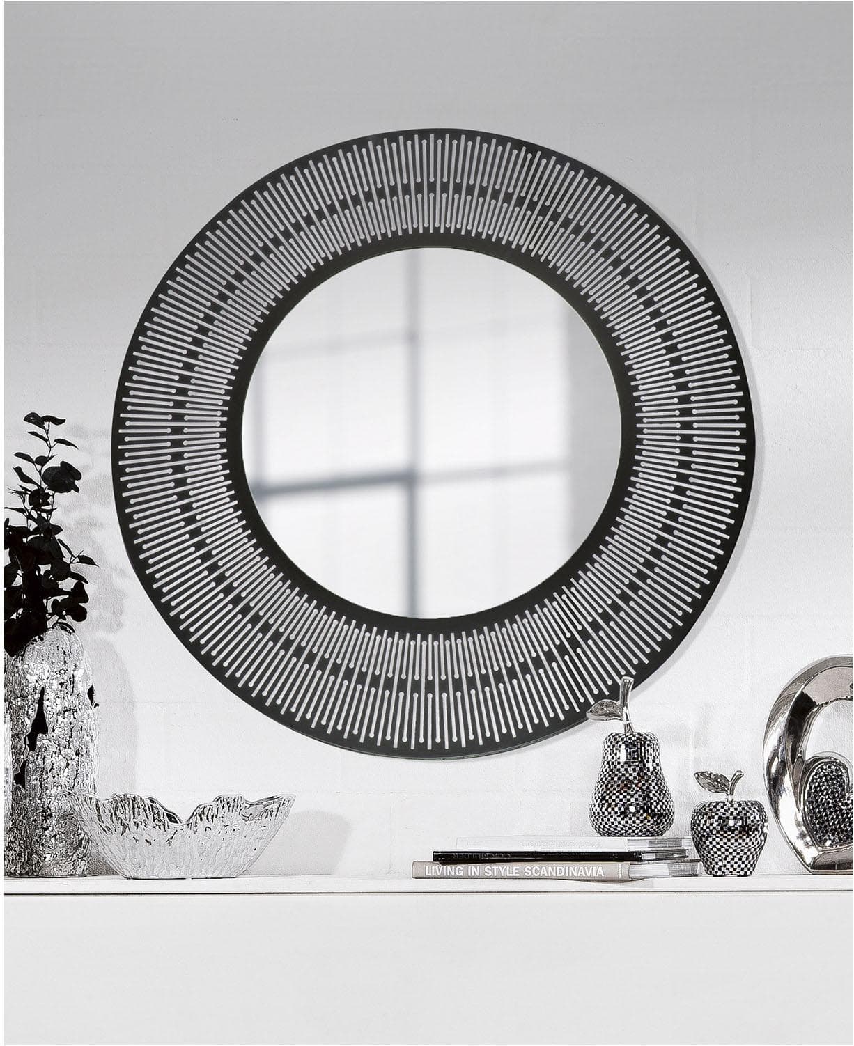 Wandspiegel CASABLANCA BY GILDE Como Schwarz