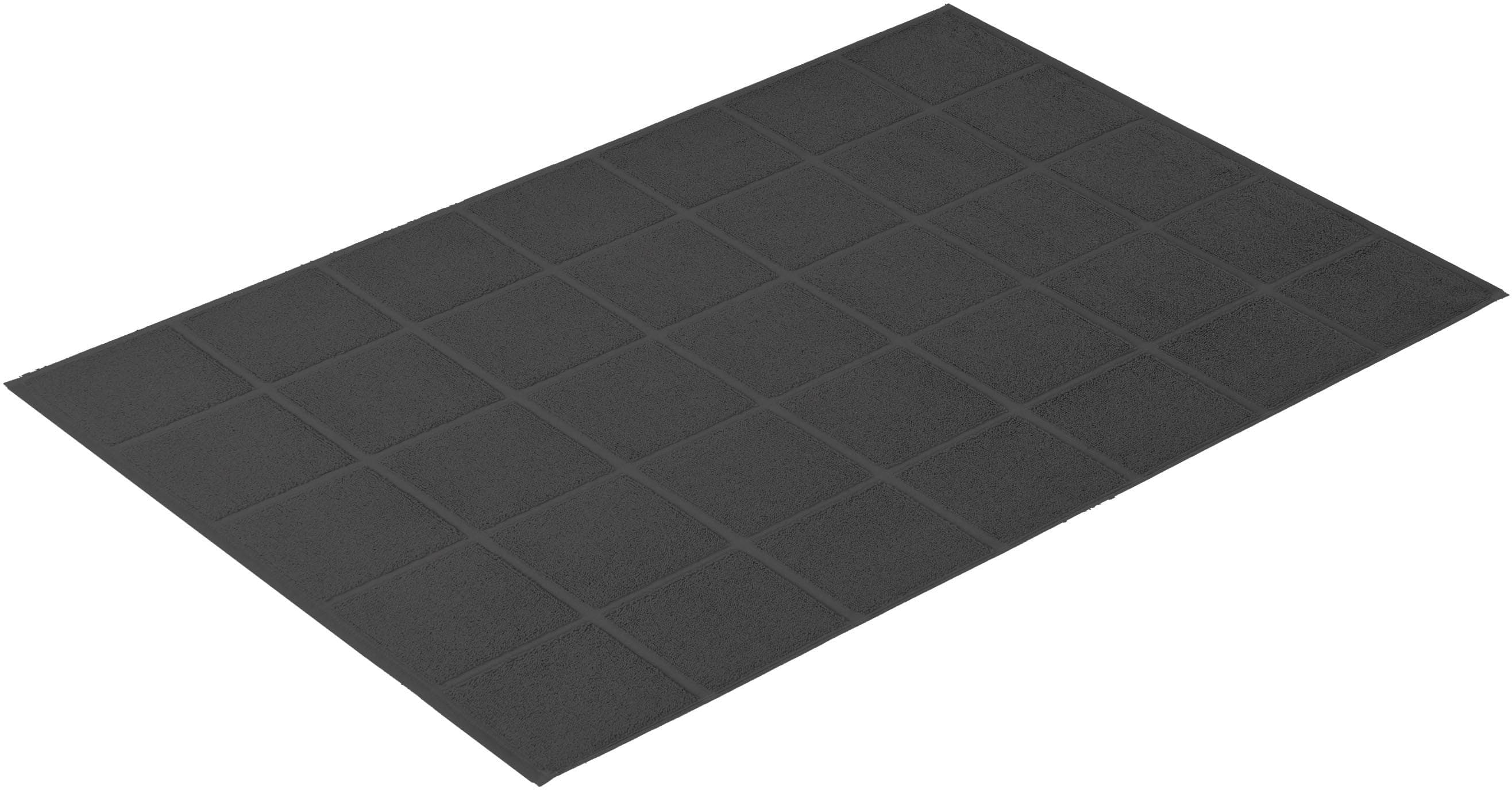 Badematte Vossen Pratos Graphit Baumwolle Rauten Design