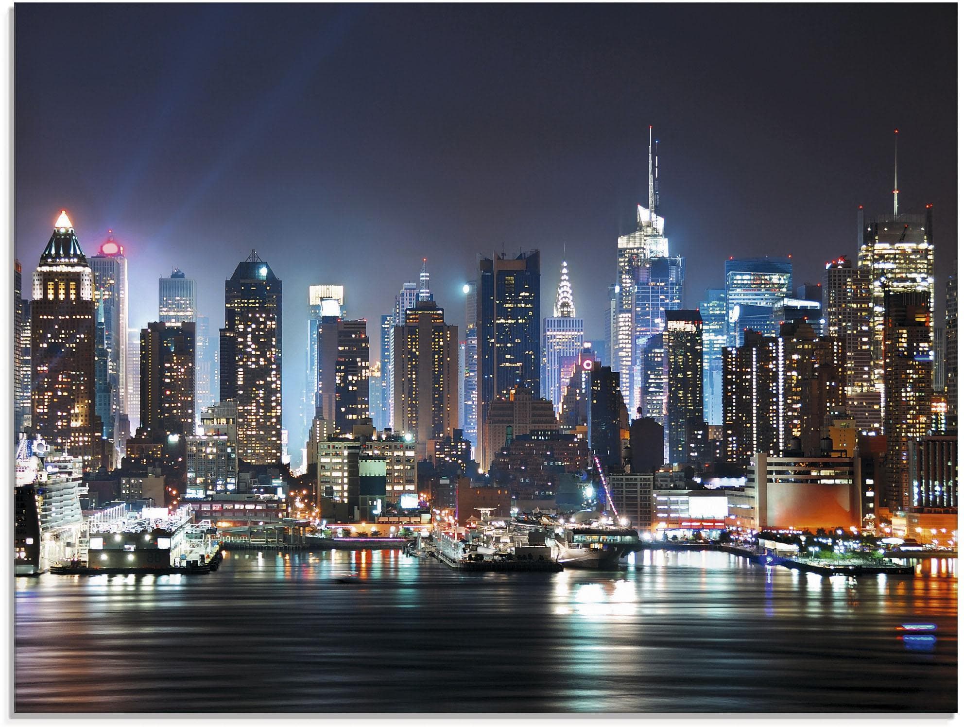 Artland Glasbild New York City Times Square Blau