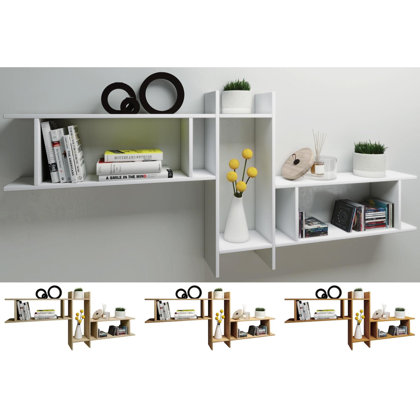 VCM Wandregal Sirola Maxi Braun Honig-Eiche Wandboard Hängeregal