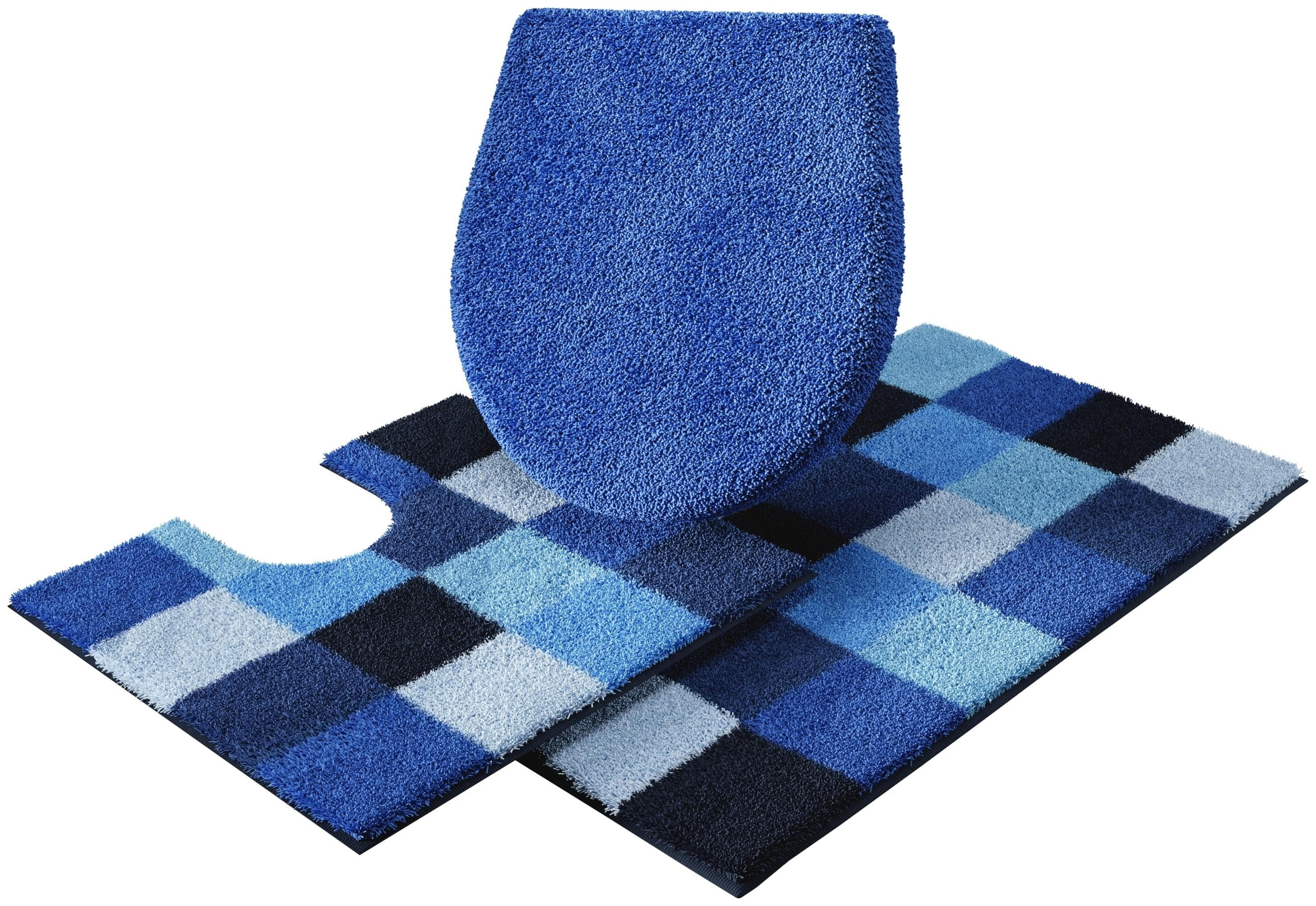 Badematte GRUND Mosaik Blau Kunstfaser