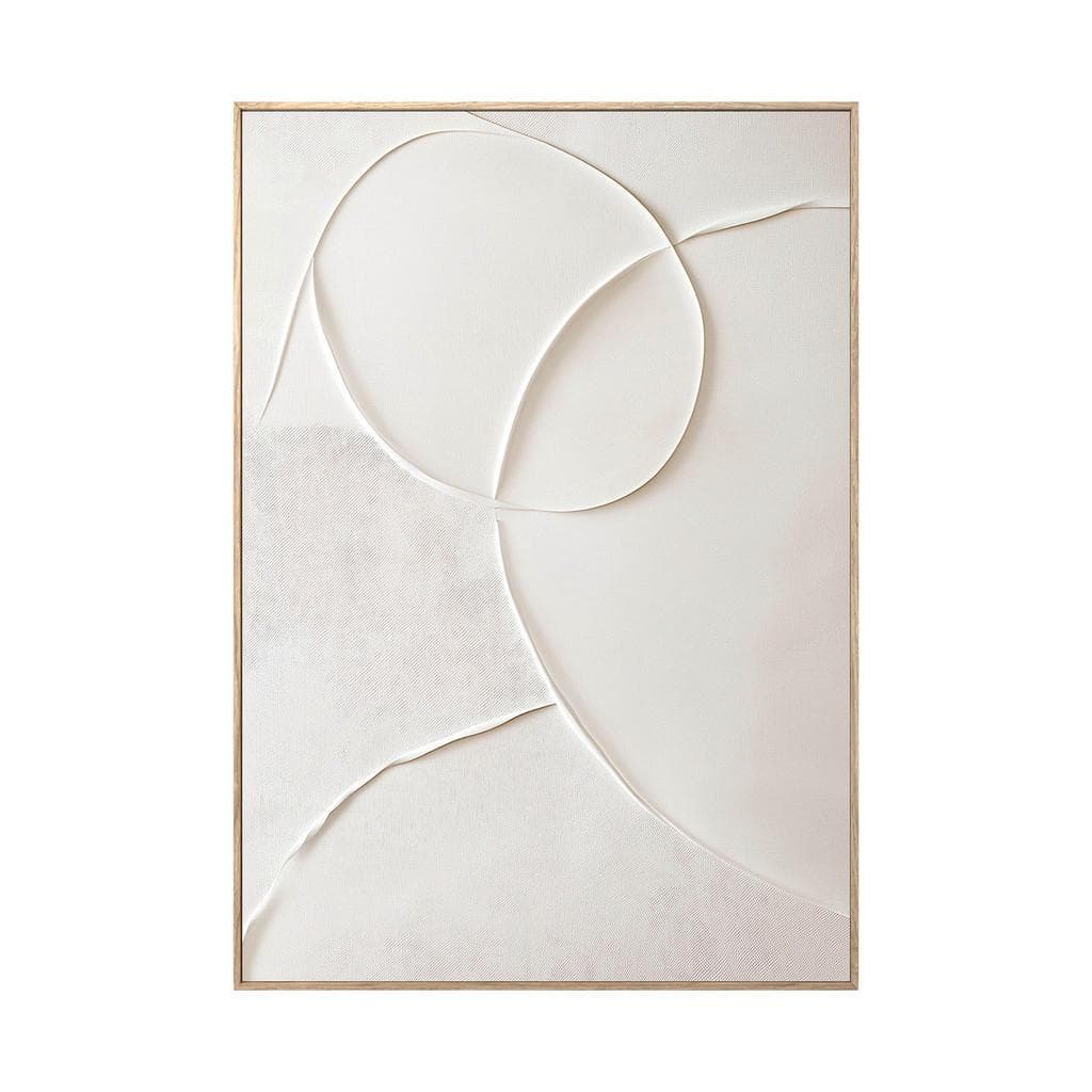 Leinwandbild Beige Abstraktes Holz Textil 70x100 cm FSC Gerahmt