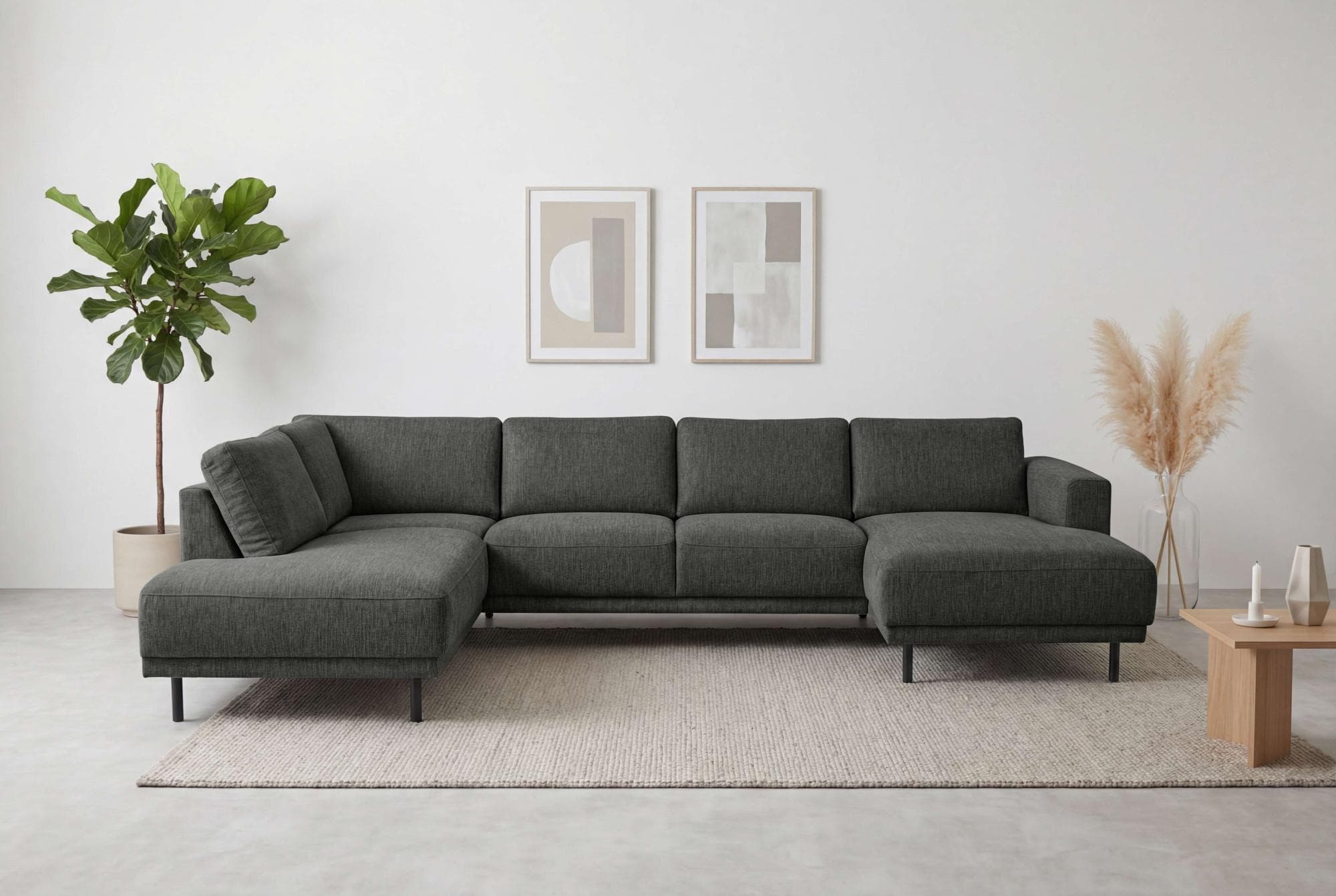 Home Affaire Wohnlandschaft Sveeva U-Form XXL Anthrazit