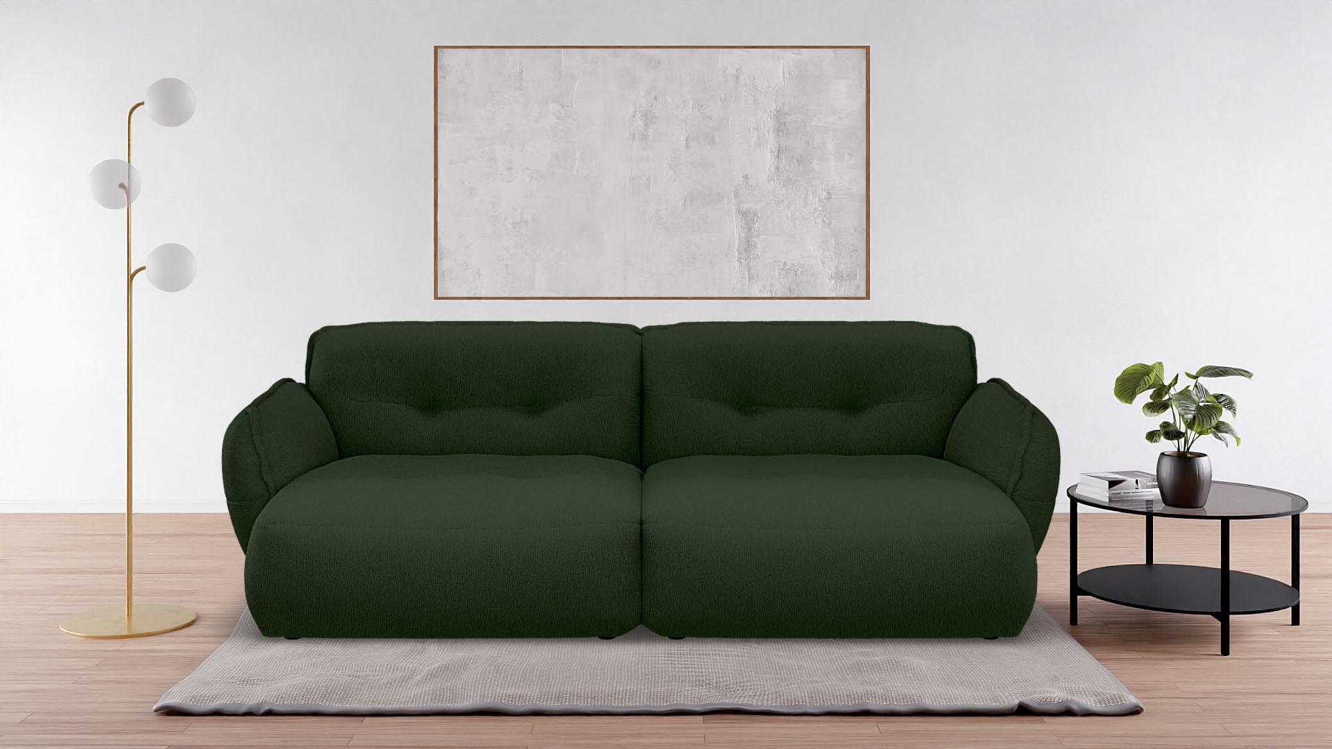 Big-Sofa BETYPE Be Fluffy XXL Sofa Dunkelgrün Polyester