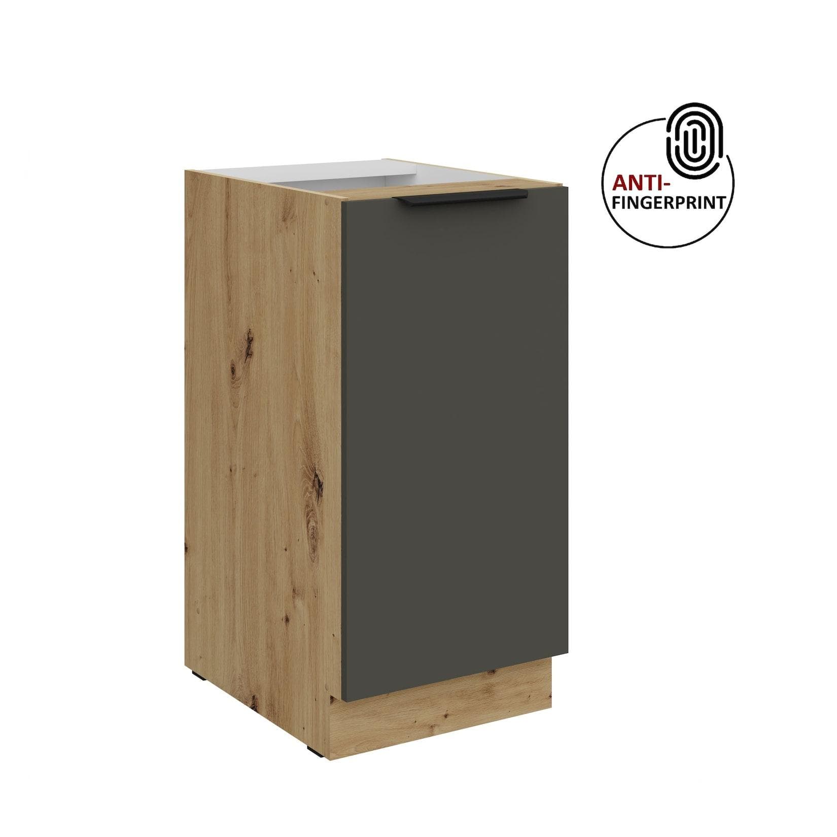Küchen Unterschrank 40 Küche ARIA Graphite matt Anti Fingerprint