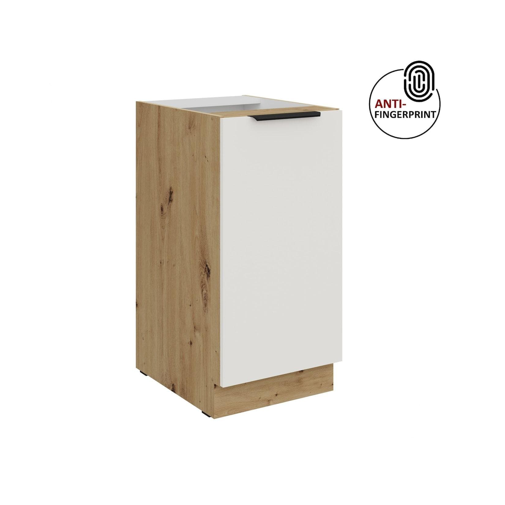 Küchen Unterschrank 40 cm Küche ARIA Weiß Ultra Matt Anti Fingerprint