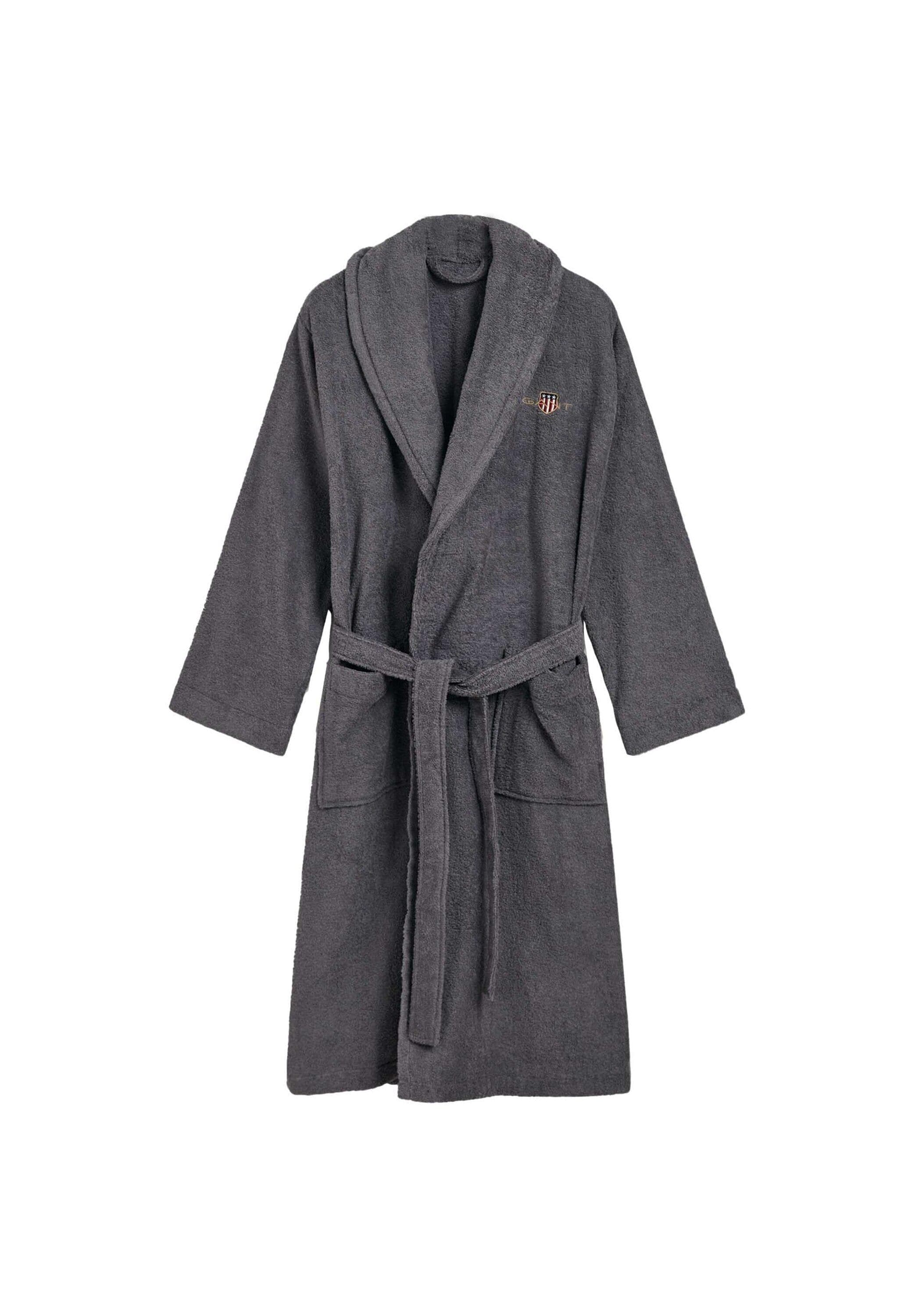GANT Bademantel ARCHIVE SHIELD Terry Robe Grau M