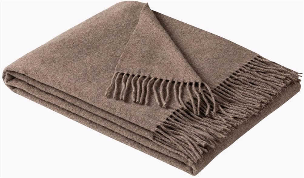 Wohndecke aus Baumwolle und Cashmere, unifarben Braun