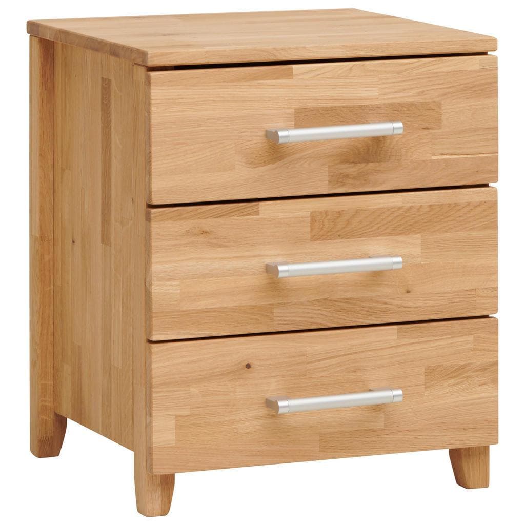 Livetastic Nachtschrank Wildeiche Massiv 3 Schubfächer